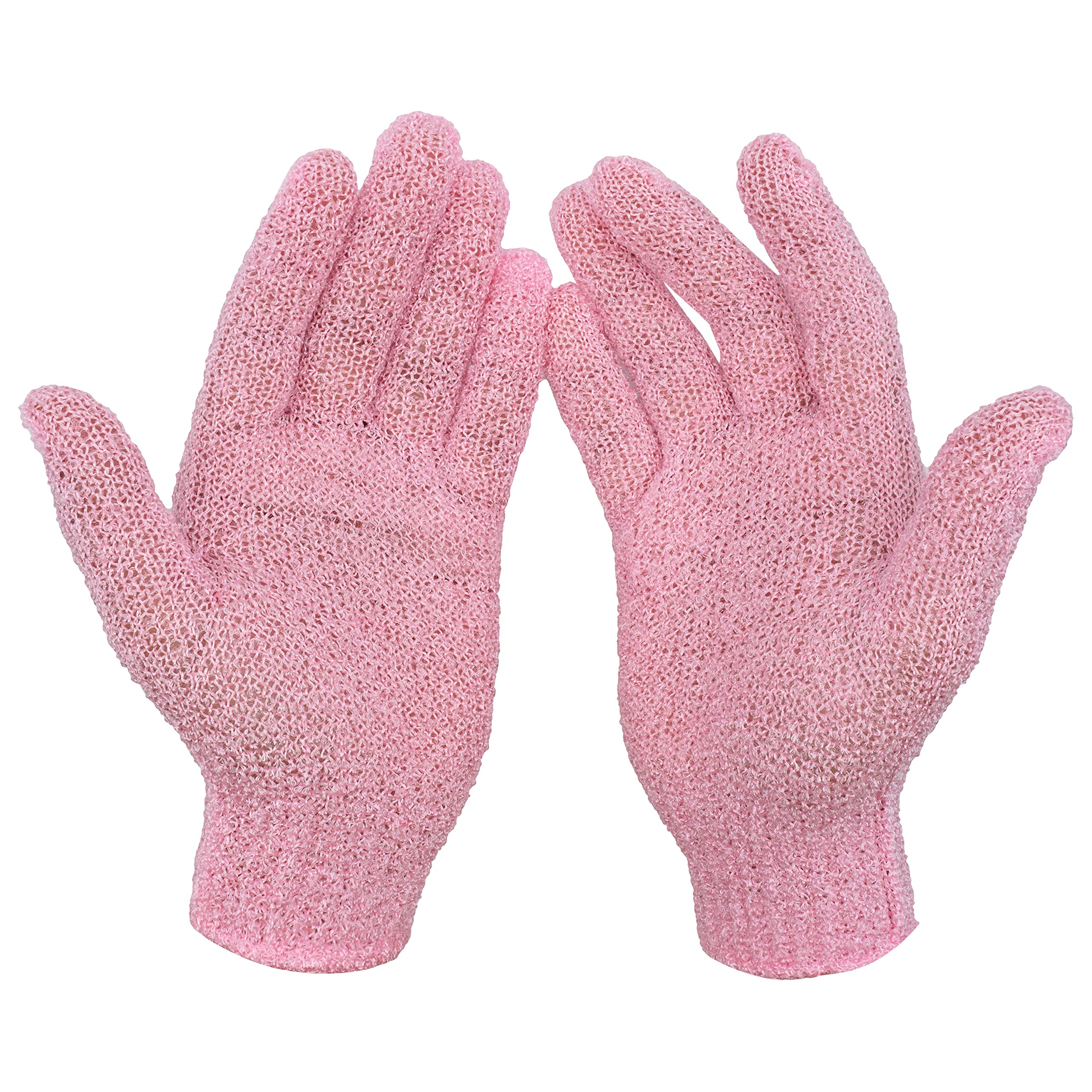 Pink Exfoliating Gloves for Shower & Bath - Double Sided Matte Body Scrubber for Adults & Kids - Perfect for Spa Day & Dry Skin Care