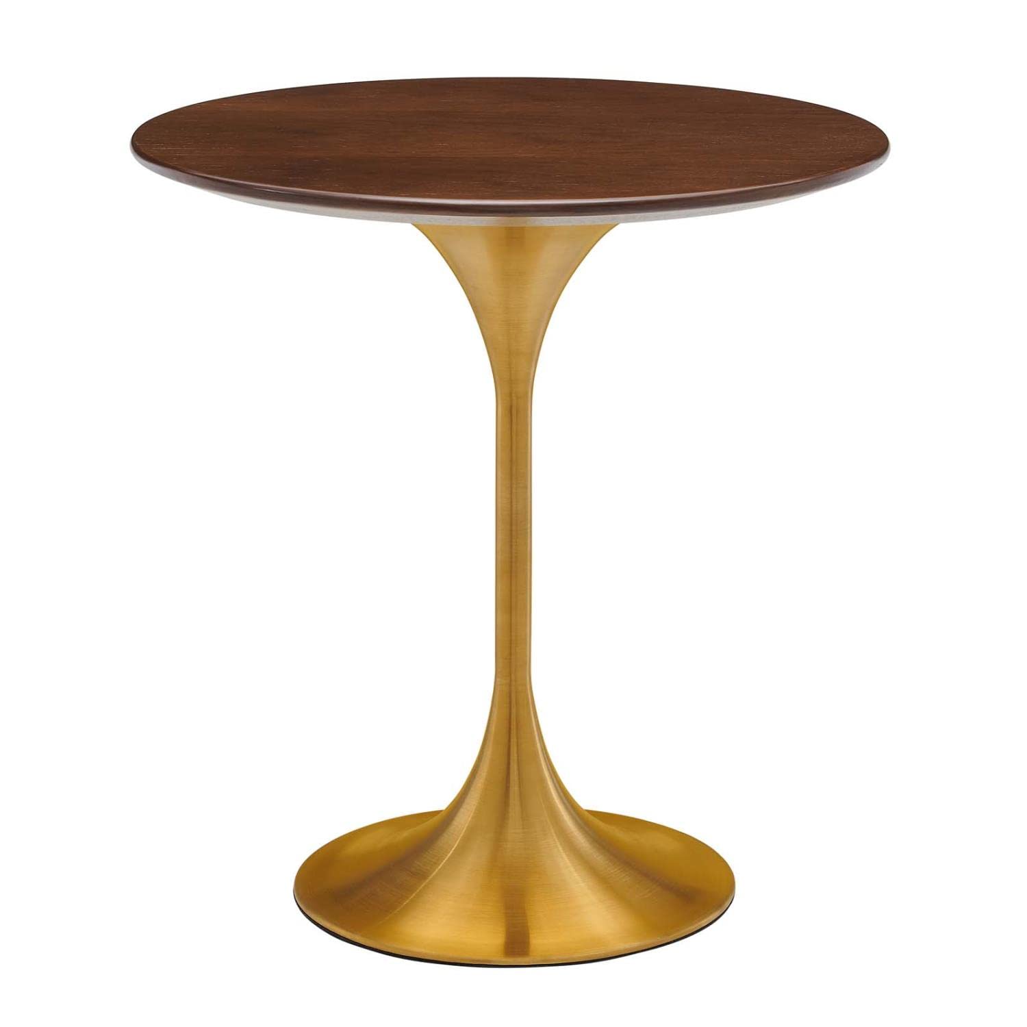 Modway Lippa Round Side Table with Gold Cherry Finish - 18