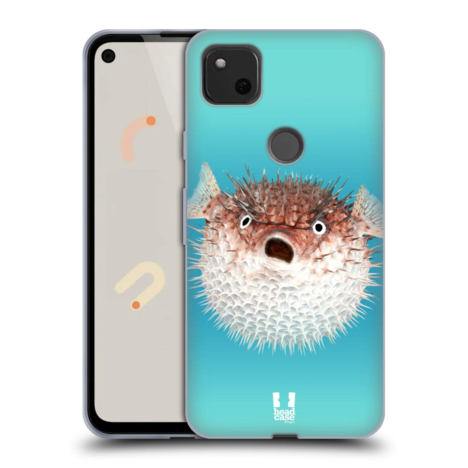 Porcupinefish Soft Gel Case for Google Pixel 4a - Cute Animal Phone Cover with Matching Wallpaper for Nature Lovers