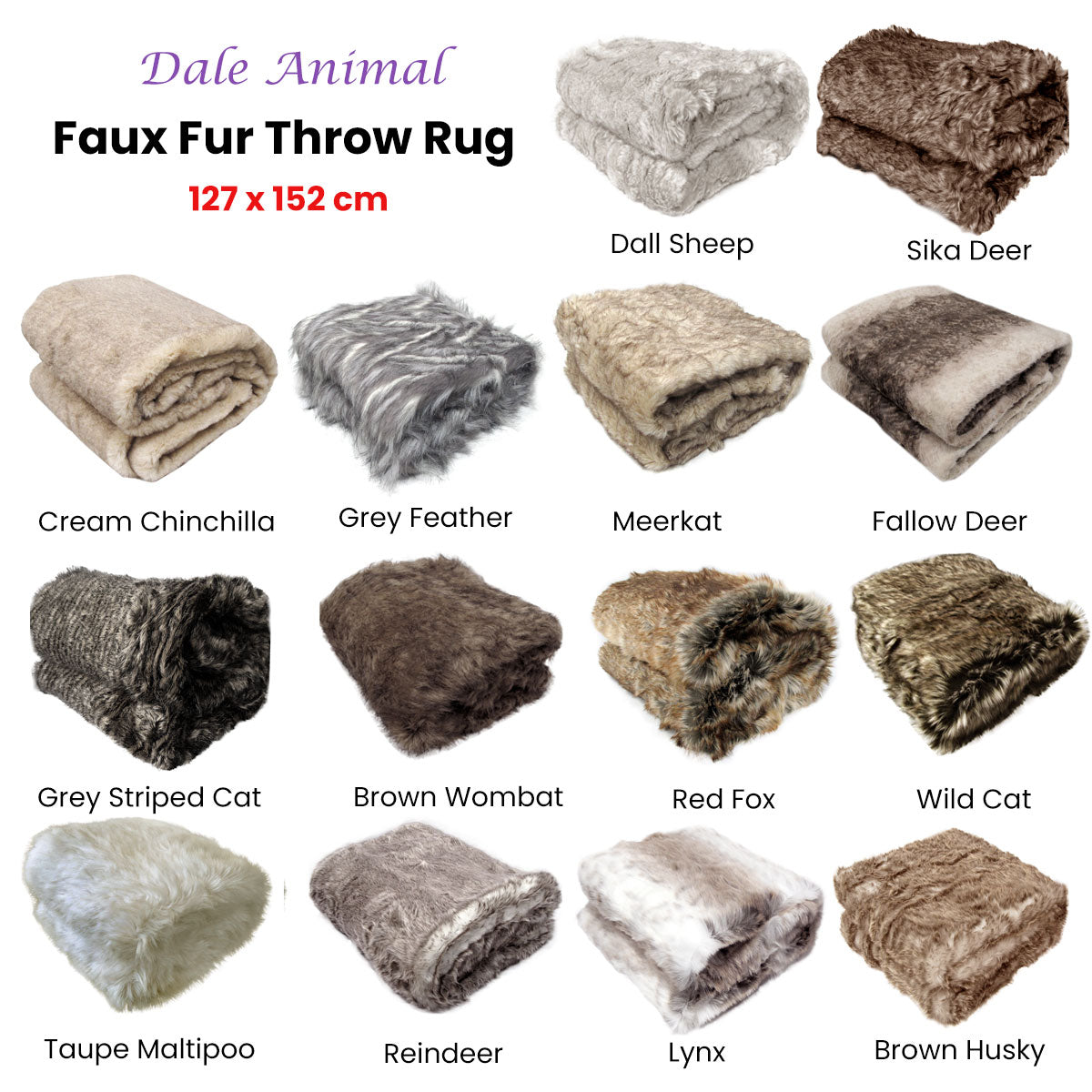 Premium Faux Fur Throw Rug - Soft Brown Wombat Design, 50