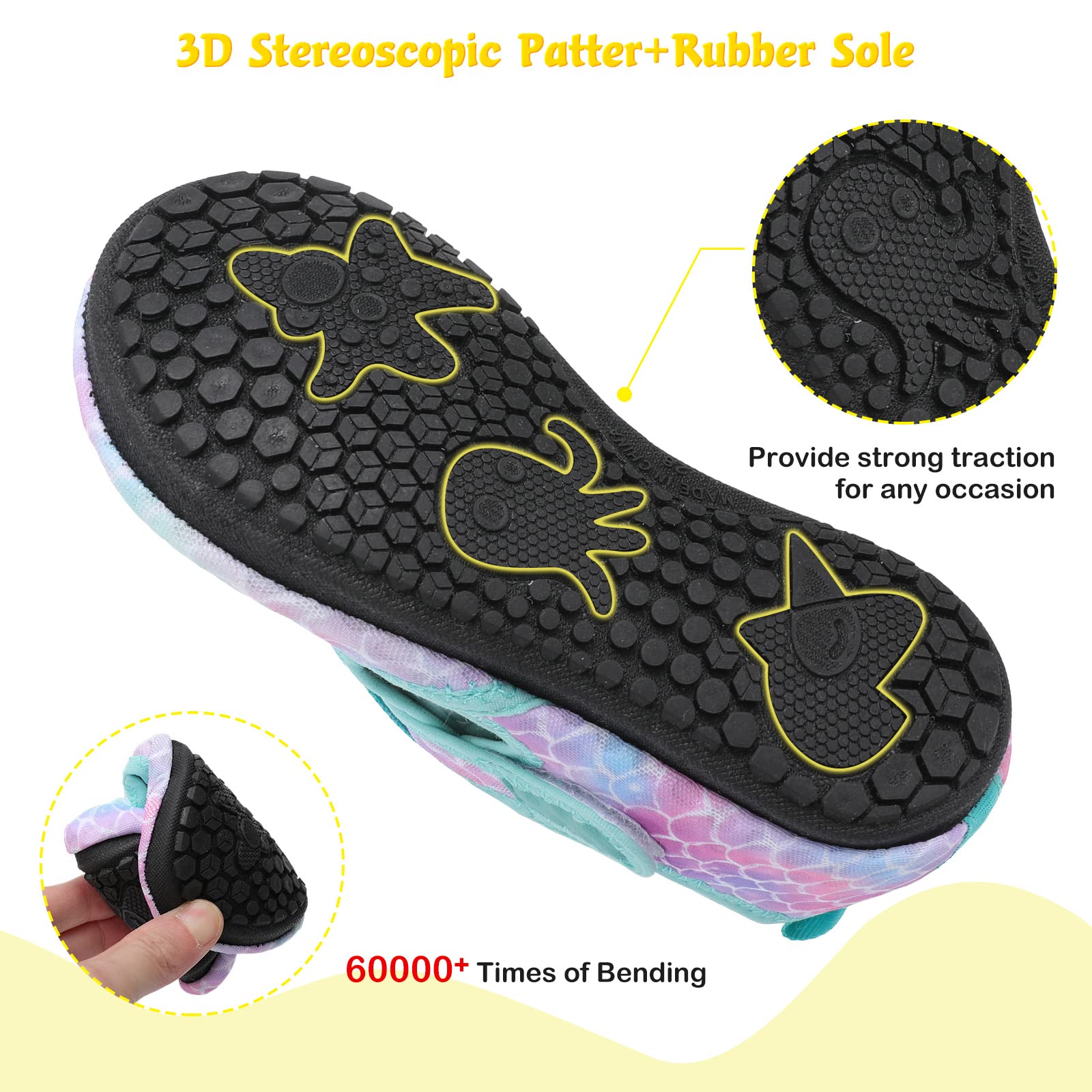 JOINFREE Toddler Water Shoes for Baby Girls & Boys - Non-Slip Swim Beach Shoes, Barefoot Aqua Socks for Kids - Perfect for Pool, Beach, Water Parks & Outdoor Activities