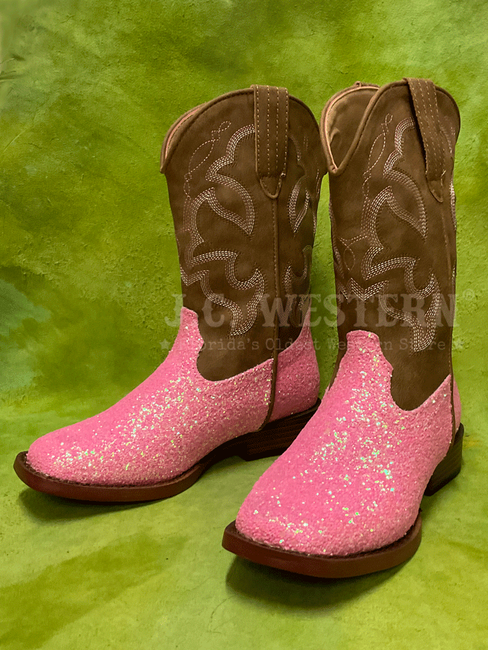 Roper 3377 Kids Glitter Sparkle Western Boots Pink - Stylish Cowgirl Boots for Girls, Perfect for Parties, Rodeos & Western Fashion