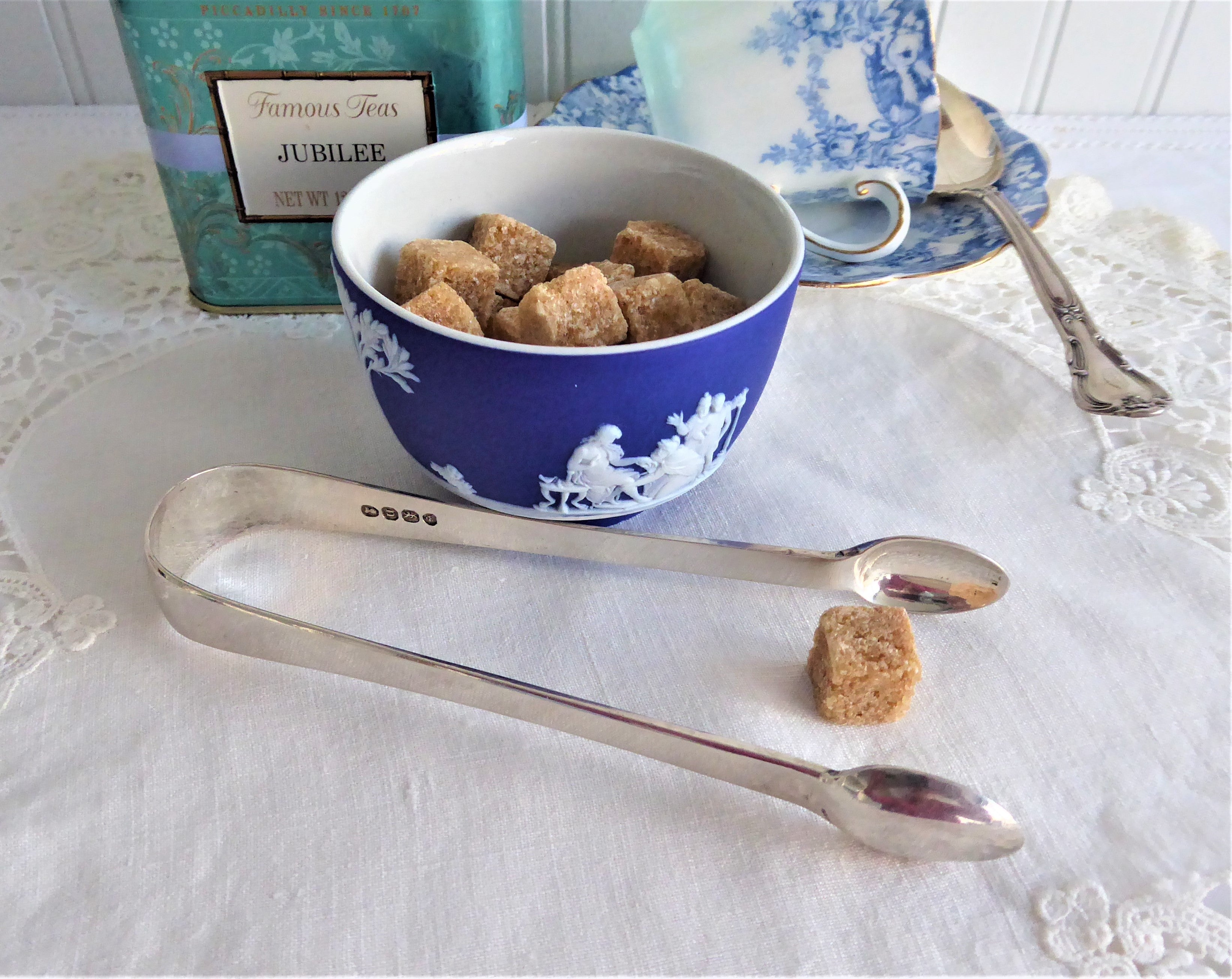 Antique 1828 London Georgian Regency Sterling Silver Sugar Tongs with Hallmark & Initial F - Perfect for Vintage Tea Parties, Afternoon Tea, and Collectible Display