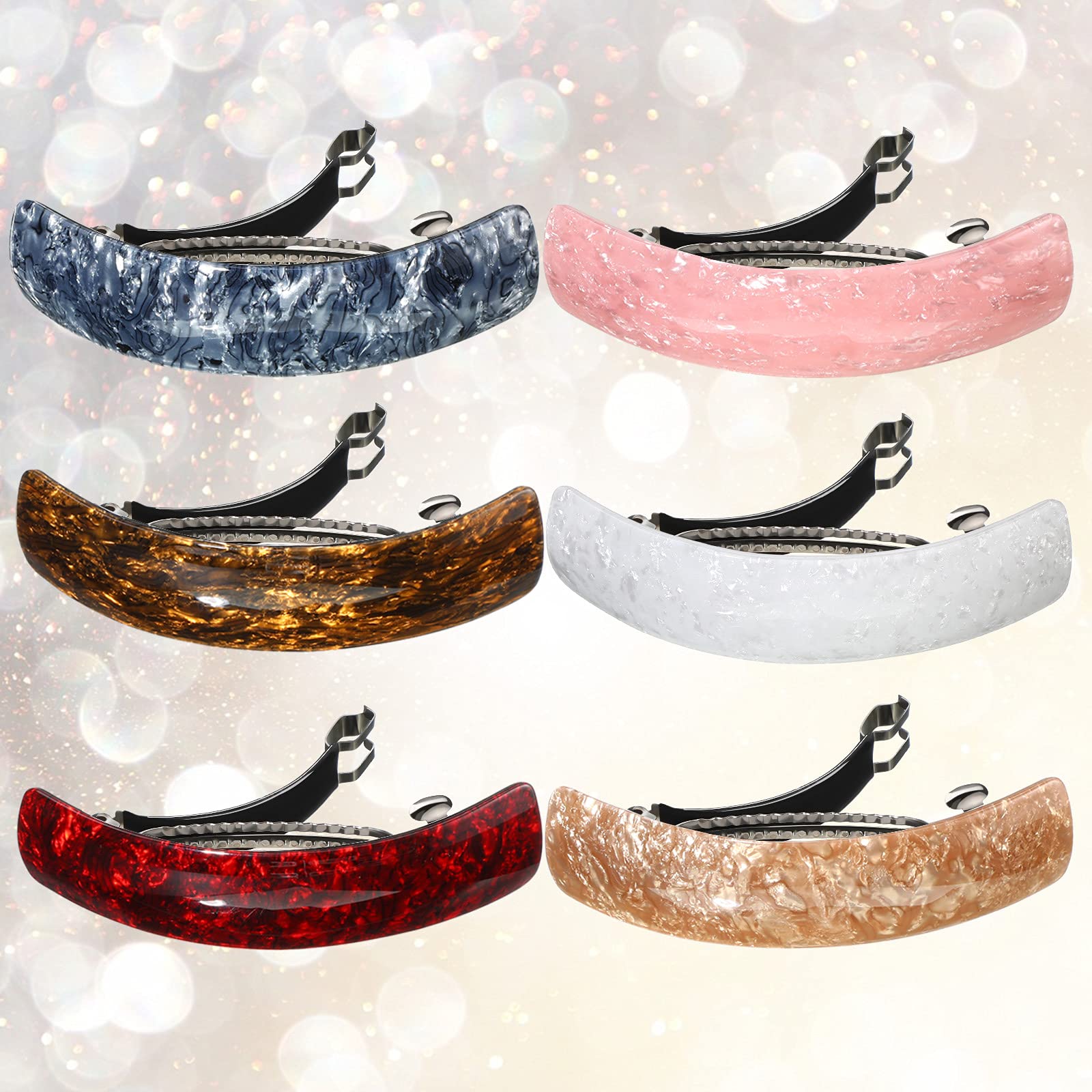 6 Vintage Hair Barrettes - French Hair Clips for Women, Perfect for Parties & Weddings