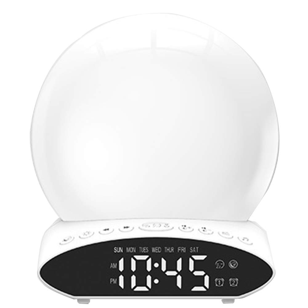2024 Sunrise Alarm Clock with LED Light Therapy, FM Radio, Color Changing Mood Light & Music - White | Wake Up Naturally, Sleep Aid, Bedroom Decor, Gift for Insomnia & Night Owls