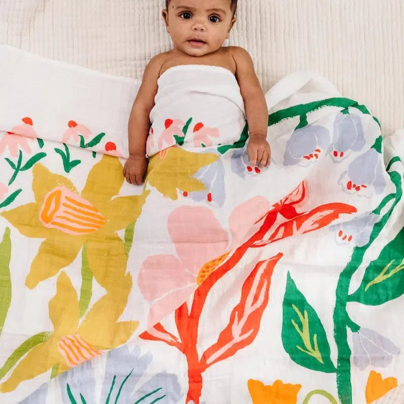 Clementine Kids 100% Cotton Muslin Swaddle Blanket - Soft Baby Wrap for Newborns | Perfect for Nursery, Swaddling & Photo Shoots