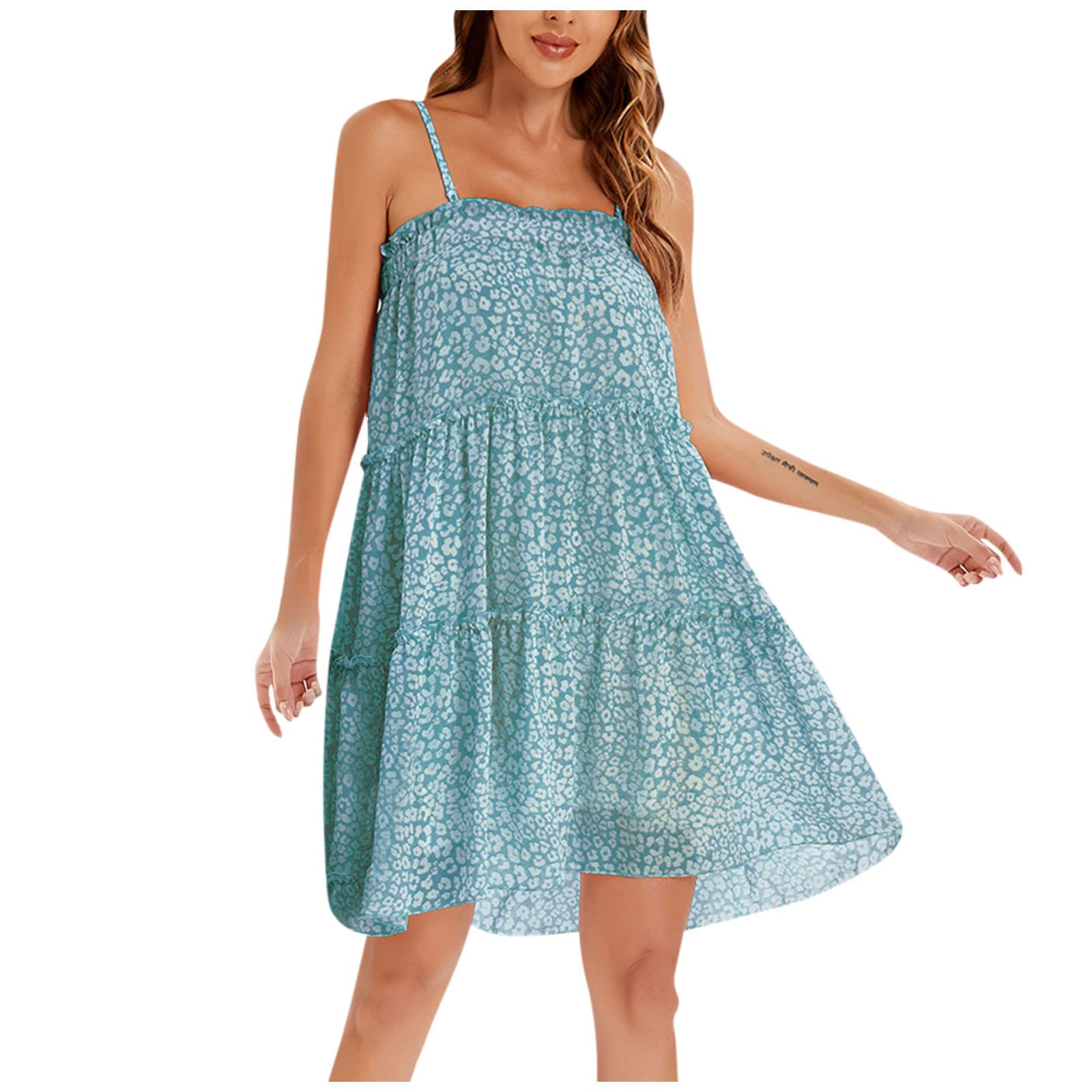 Women's Floral Summer Sundress - Casual Sleeveless Dress for Beach, Vacation & Outdoor Activities 2022