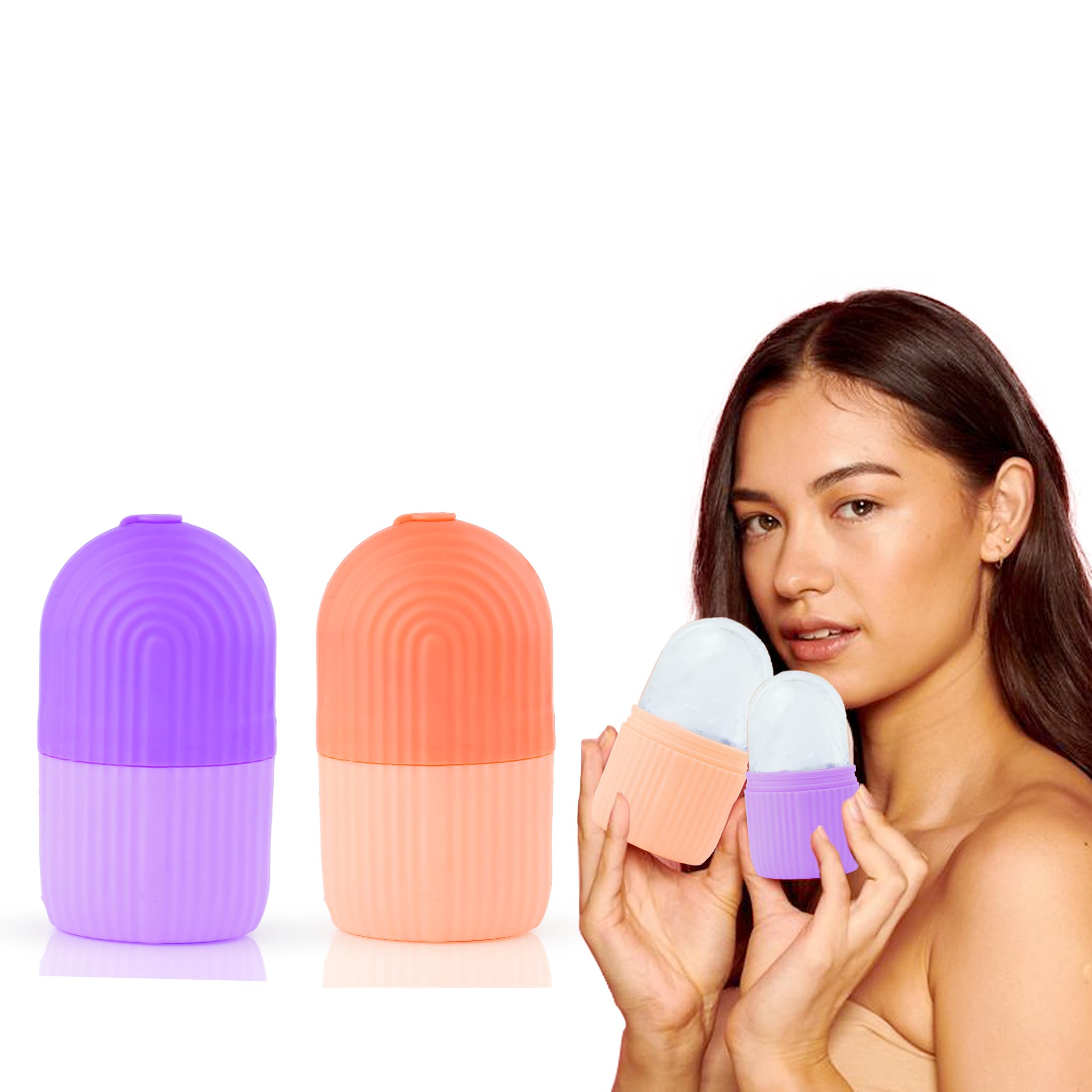 DazzleDiva Ice Roller for Face - Cooling Facial Massager to Reduce Puffiness, Shrink Pores & Soothe Acne | Reusable Skin Care Tool for Glowing Skin | Perfect for Morning Routine, Post-Workout & Sunburn Relief (1-Pack, Multi-Color)