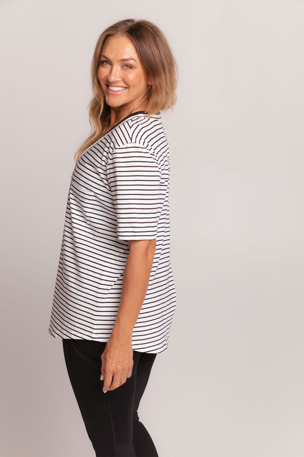 Men's Black Stripe Pocket T-Shirt - Comfortable Casual Tee for Everyday Wear | Perfect for Outings, Work & Relaxation