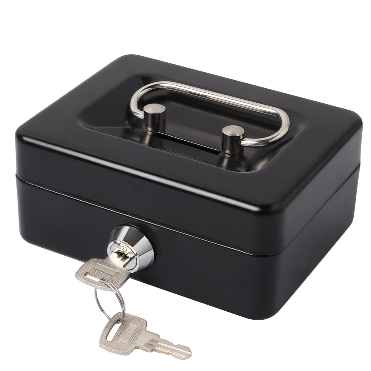 Lovndi Small Cash Box with Lock & Money Slot - Secure Piggy Bank for Kids & Adults - Perfect for Home, Office, and Savings (Black)