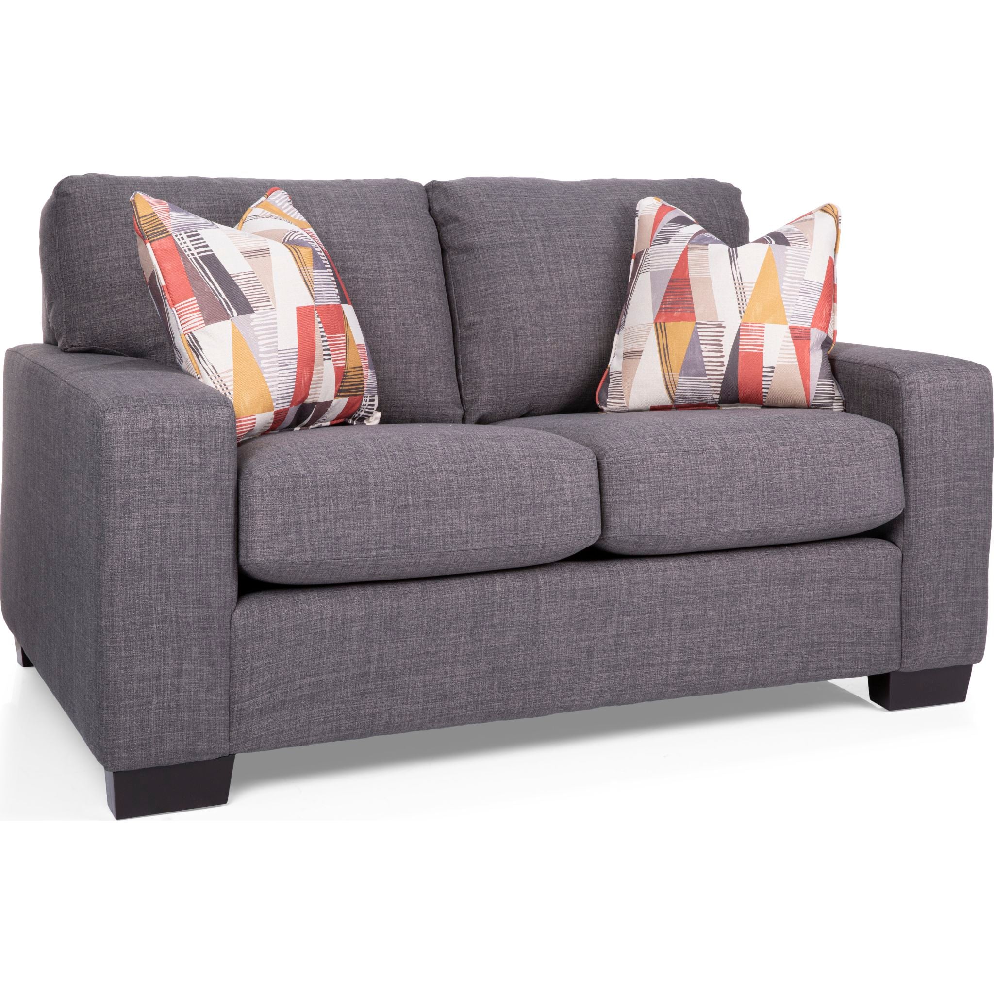 Alessandra My Custom™ Loveseat Sofa - Charcoal Gray & Tangerine Orange Upholstered Loveseat for Living Room, Bedroom, or Office - Comfortable Small Couch for Relaxing and Entertaining Guests