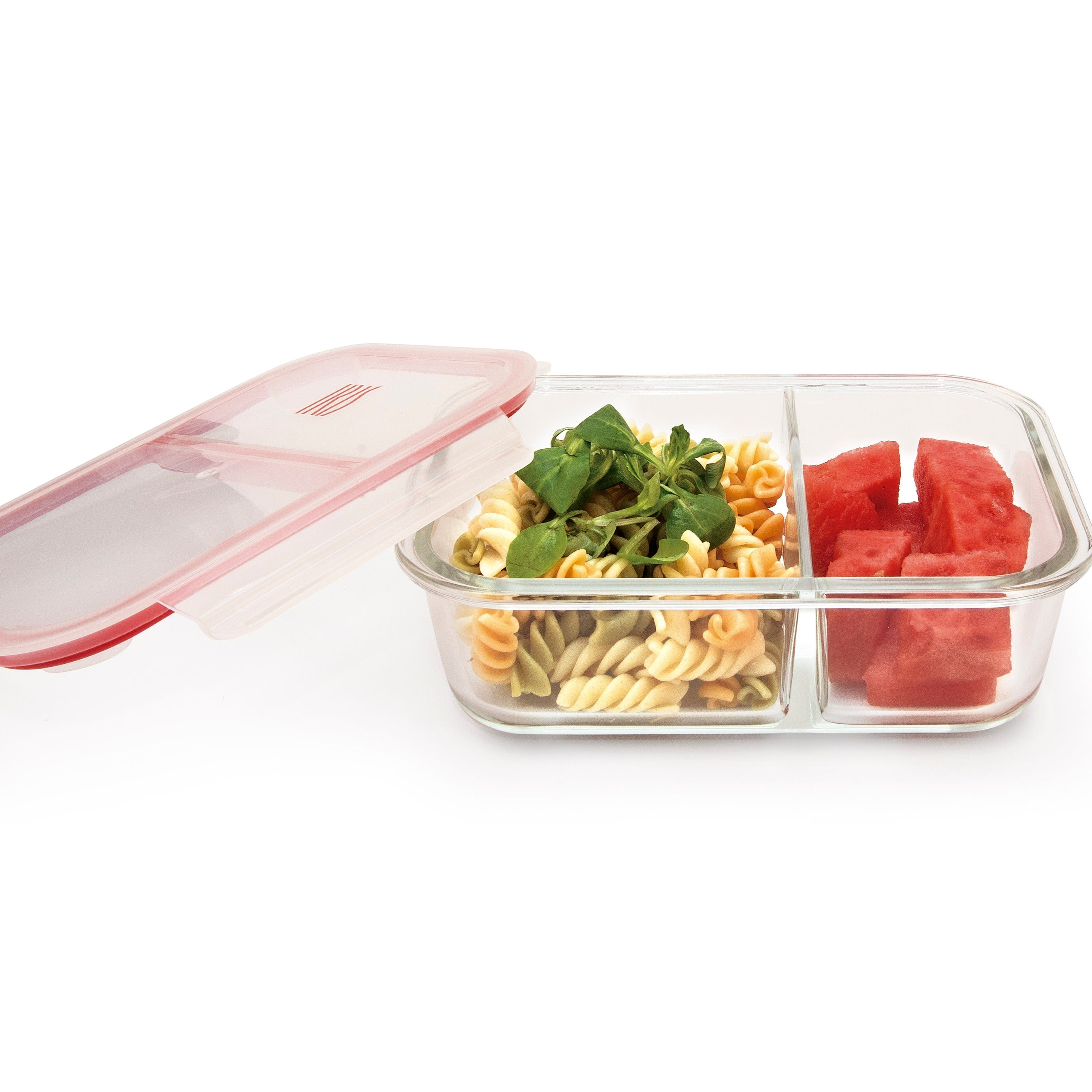 Divided Glass Food Storage Container 1360ml (530ml + 830ml) - Airtight Bento Box for Meal Prep, Lunch, Salad & Snacks - Perfect for Office, School & Picnics