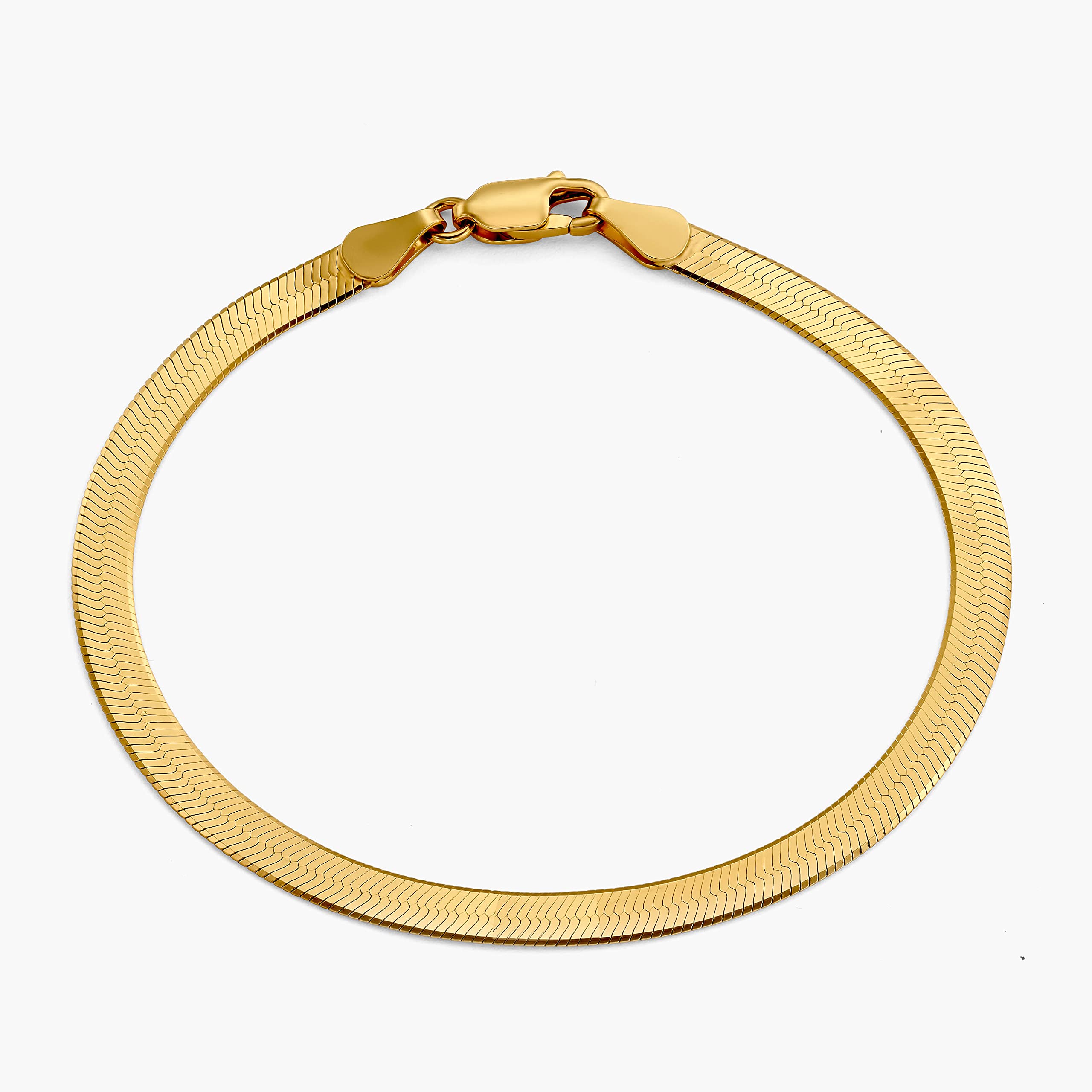 OAK & LUNA - Custom Engraved Herringbone Bracelet for Women - Slim & Wide Adjustable Chain Bracelet with Personalized Message - Elegant Jewelry Gift for Christmas, Mother's Day, Birthday - Perfect for Everyday Wear, Date Nights & Special Occasions