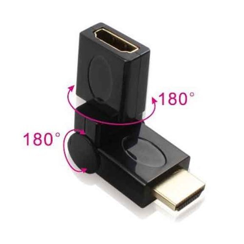 SMAKN 360 Degree Rotating HDMI Male to Female Adapter - Flexible Angle Converter for TV, Monitor, Laptop & Gaming Setup
