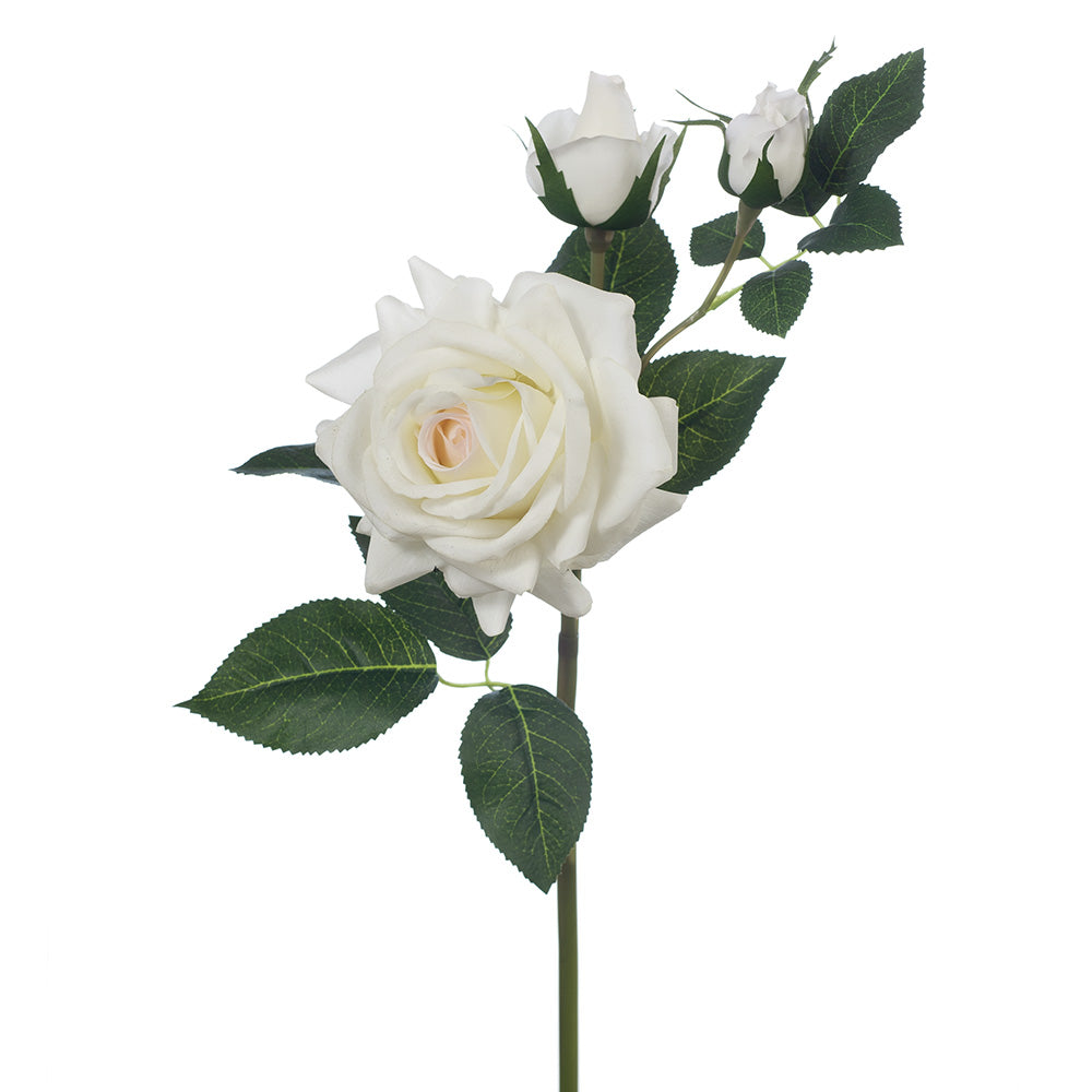 Lisa Rose (Ivory) - Elegant Artificial Silk Rose Flower Bouquet for Home Decor, Wedding Centerpieces, Party Arrangements & Romantic Gifts