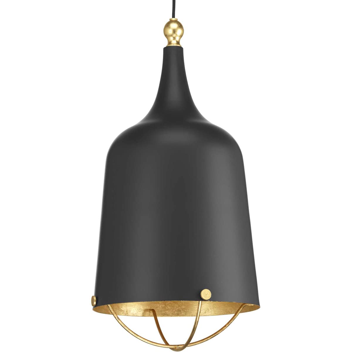 Progress Lighting P500098-031 Era One-Light Black Pendant Light - Modern Industrial Fixture for Kitchen Island, Dining Room & Entryway Lighting