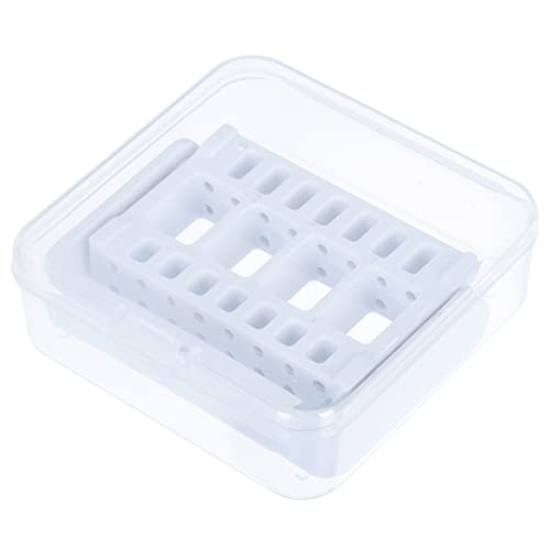 FOMIYES Nail Drill Bits Storage Case - Professional Manicure Tool Organizer for Nail Art Grinders & Polishing Heads - Salon & Home Use - White (Perfect for Nail Technicians & DIY Enthusiasts)