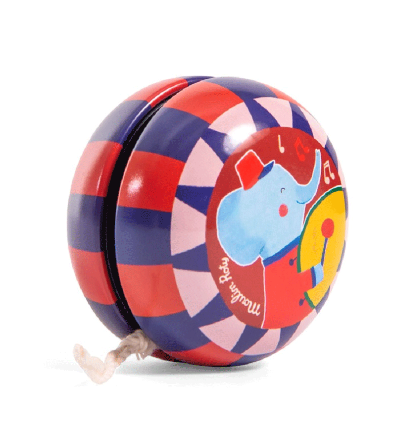 Moulin Roty Elephant Metal Yo-Yo - Classic Durable Yo-Yo Toy for Kids & Adults - Perfect for Outdoor Play, Stress Relief & Skill Development