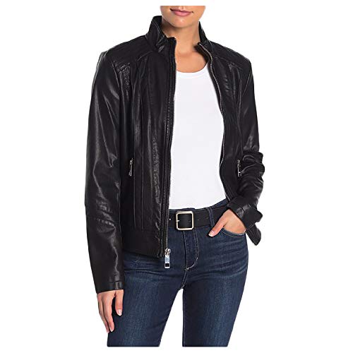 Genuine Lambskin Black Leather Jacket for Women - Motorcycle Biker Jacket with Premium Stitching | The Bombay Leather Co | Perfect for Riding, Night Out & Casual Wear