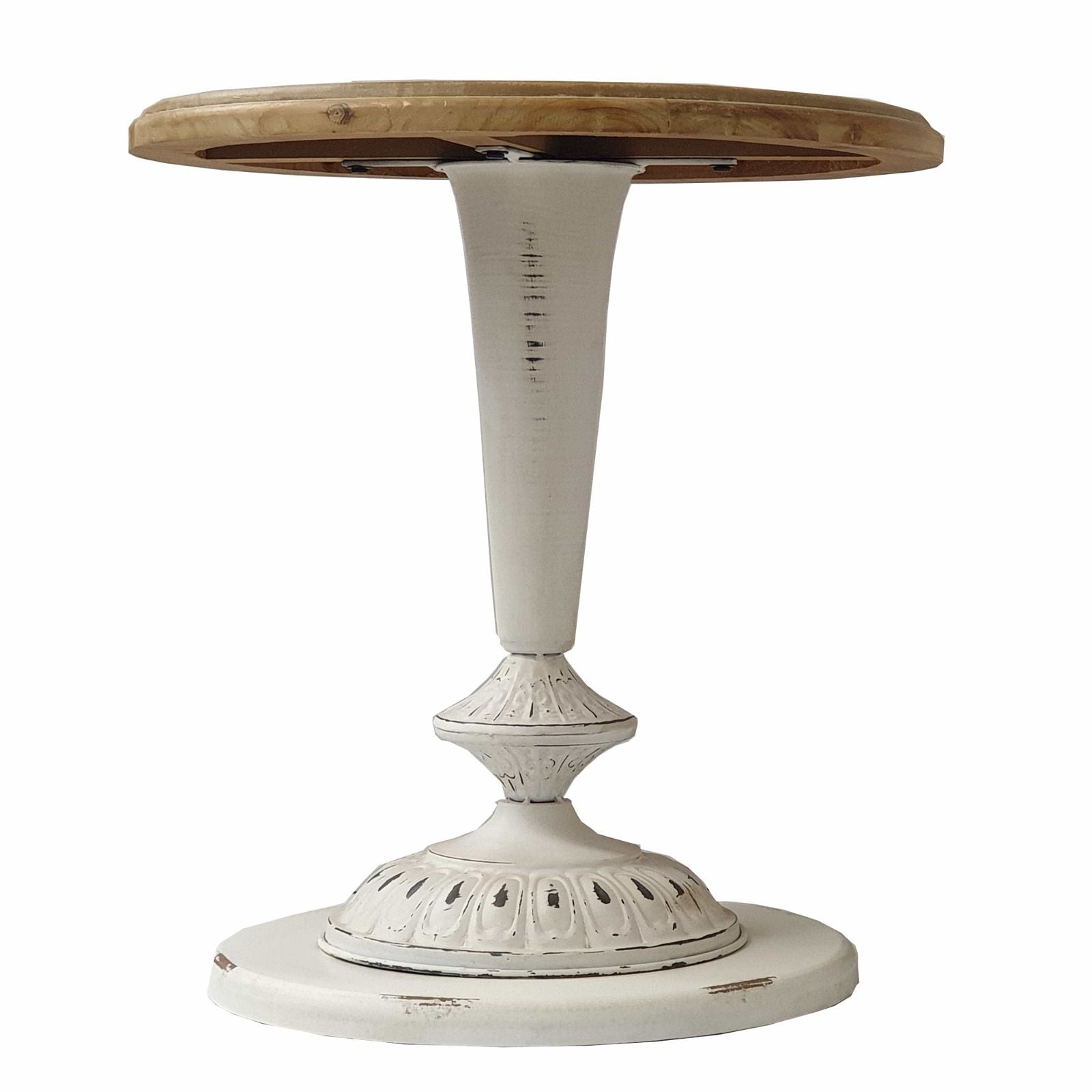 Criterion Beth End Table - 490mm Raw Pine Top with White Legs - Perfect for Living Room, Bedroom, or Office Side Table