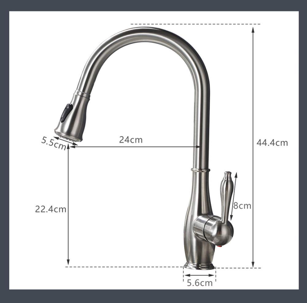 Premium Single Handle Brushed Nickel Kitchen Faucet with Pull-Out Sprayer & 360° Swivel - Durable Brass Construction for Modern Kitchens - Perfect for Washing Dishes, Filling Pots & Cleaning Sinks