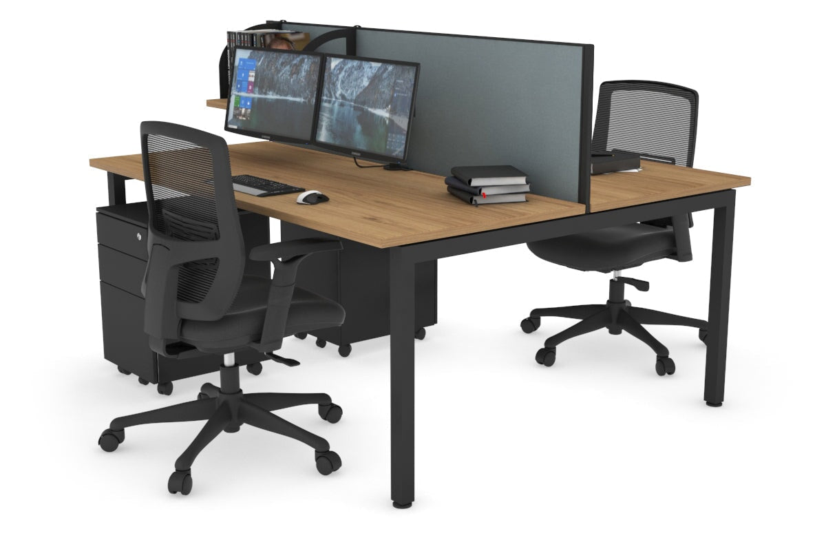 Quadro Square Legs 2 Person Office Workstation Desk - 1200L x 700W Modern Shared Workspace Solution for Home & Business Offices