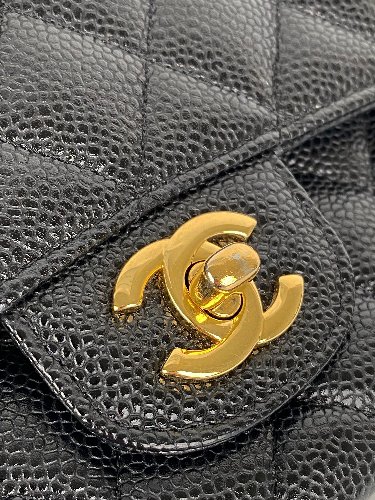 Chanel Medium Black Caviar Classic Flap Bag with Gold Hardware - Luxury Designer Handbag for Women, Perfect for Evening Events & Special Occasions