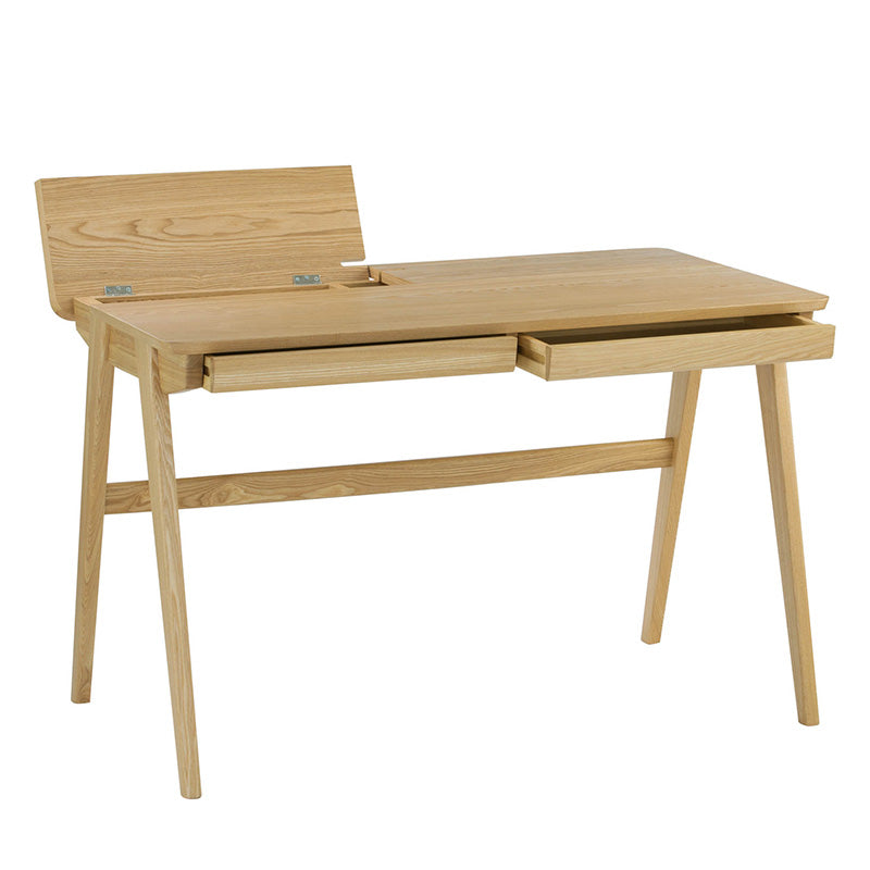 KEIR 47-Inch Natural Wood Study Desk for Home Office - Perfect for Small Spaces, Writing, and Remote Work
