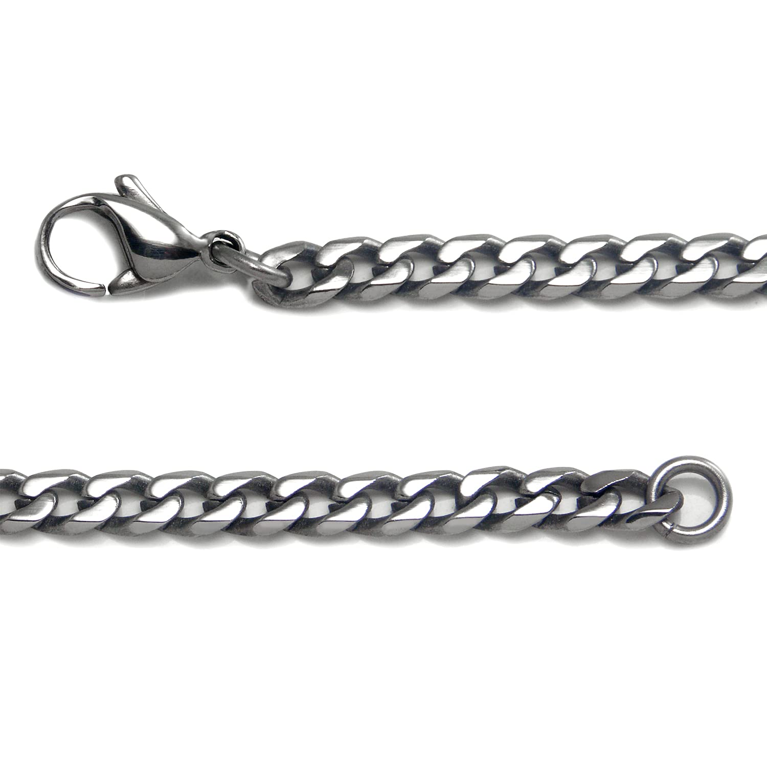 True Titanium 4MM Curb Chain Link Necklace for Men & Women - Durable Lightweight Hypoallergenic Jewelry - Perfect for Everyday Wear, Gifts & Special Occasions