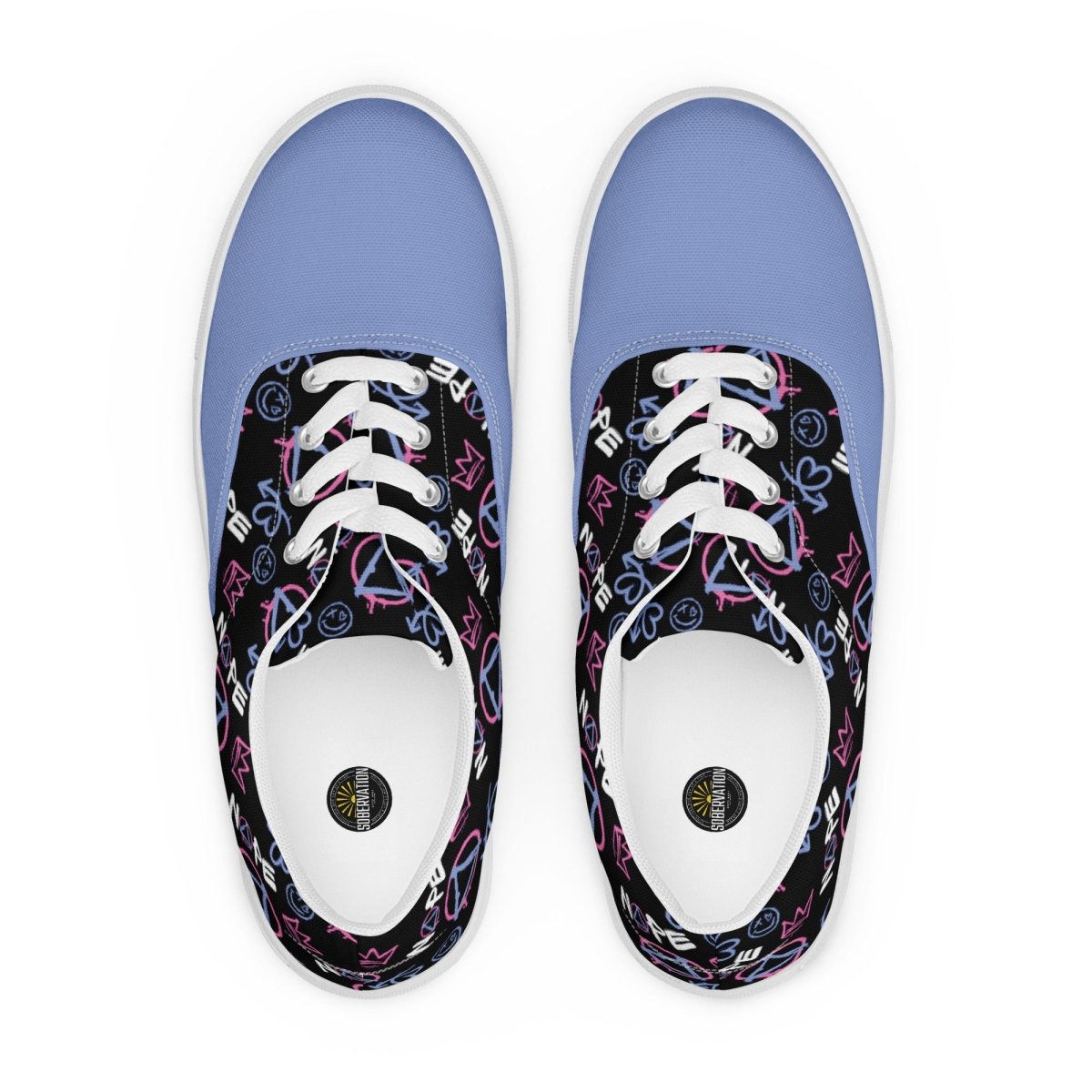 Nope Collection Graffiti Women's Lace Up Canvas Sneakers - Bold & Stylish Casual Shoes for Streetwear Fashion & Urban Outfits