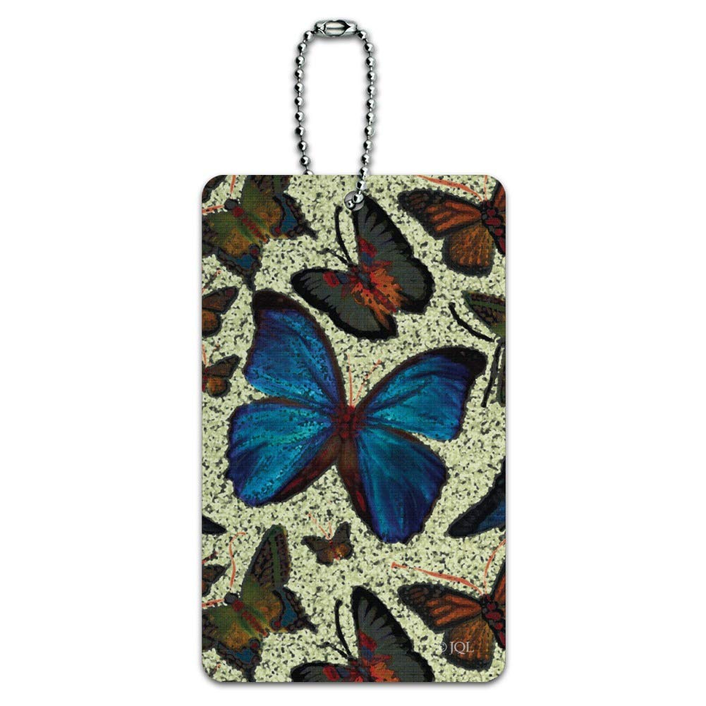 Blue Butterfly Exotic Pattern Luggage Tag - Durable Suitcase ID Tag for Travel Bags, Carry-On & Backpacks - Perfect for Airports, Vacations & Business Trips