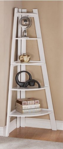 5 Tier Corner Display Unit Shelf/Rack - White | Space-Saving Storage for Bathroom, Kitchen, Bedroom & Office Organization