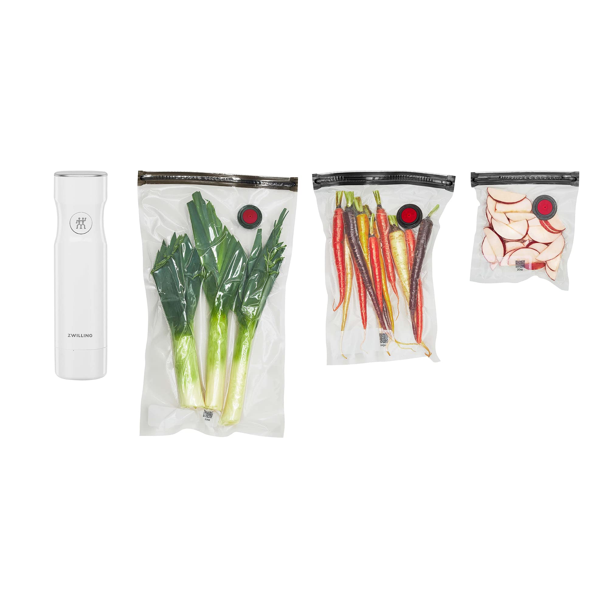 ZWILLING Fresh & Save 4-Piece Vacuum Sealer Starter Set with Reusable Sous Vide Bags | Airtight Food Storage for Meal Prep, Leftovers & Sous Vide Cooking | Perfect for Home Kitchens & Food Preservation
