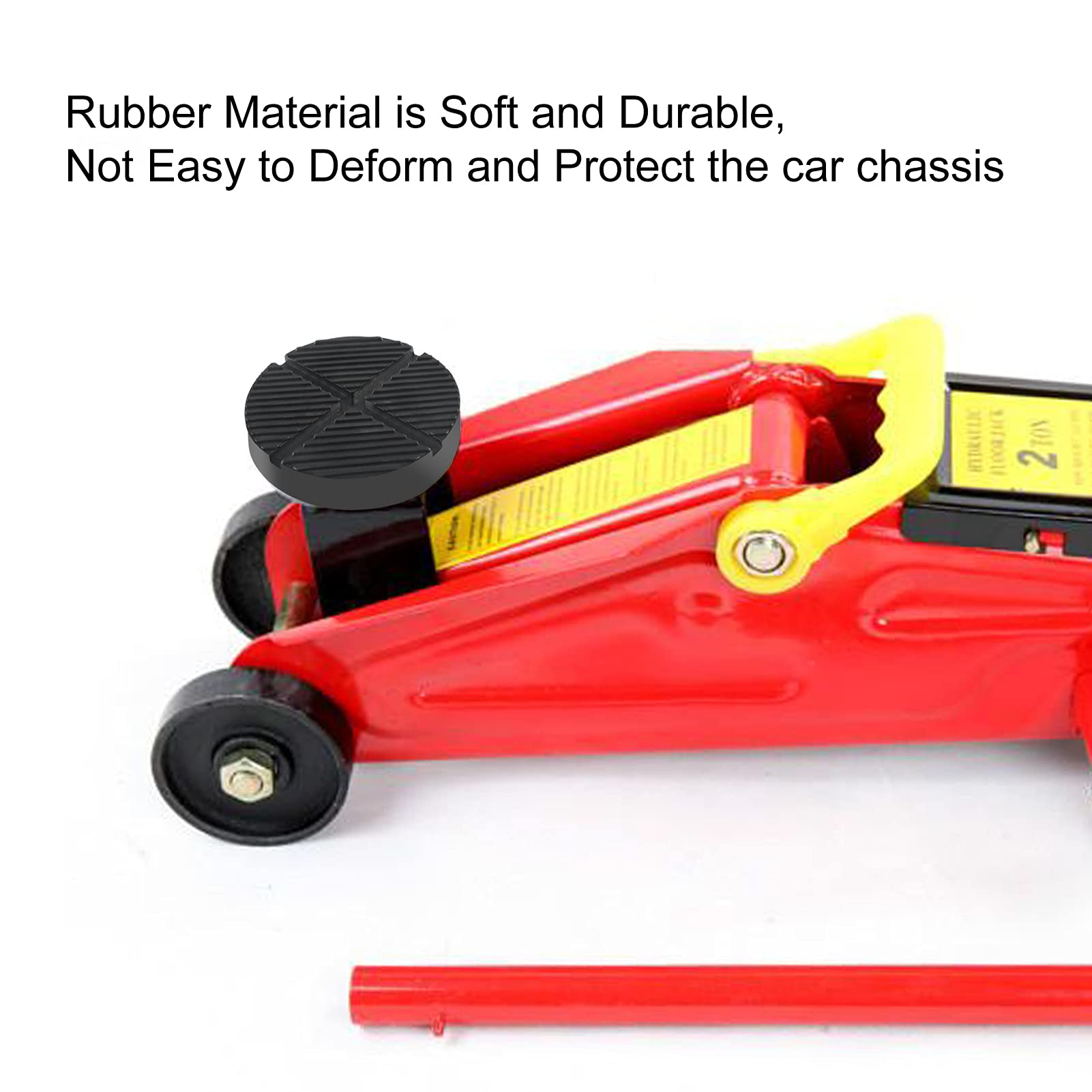 2 Pack Universal Floor Jack Rubber Pad - Heavy Duty Jack Pad Adapter for Pinch Weld & Side Frame Rail Protection - Perfect for Car Lifting, Auto Repair & Garage Use