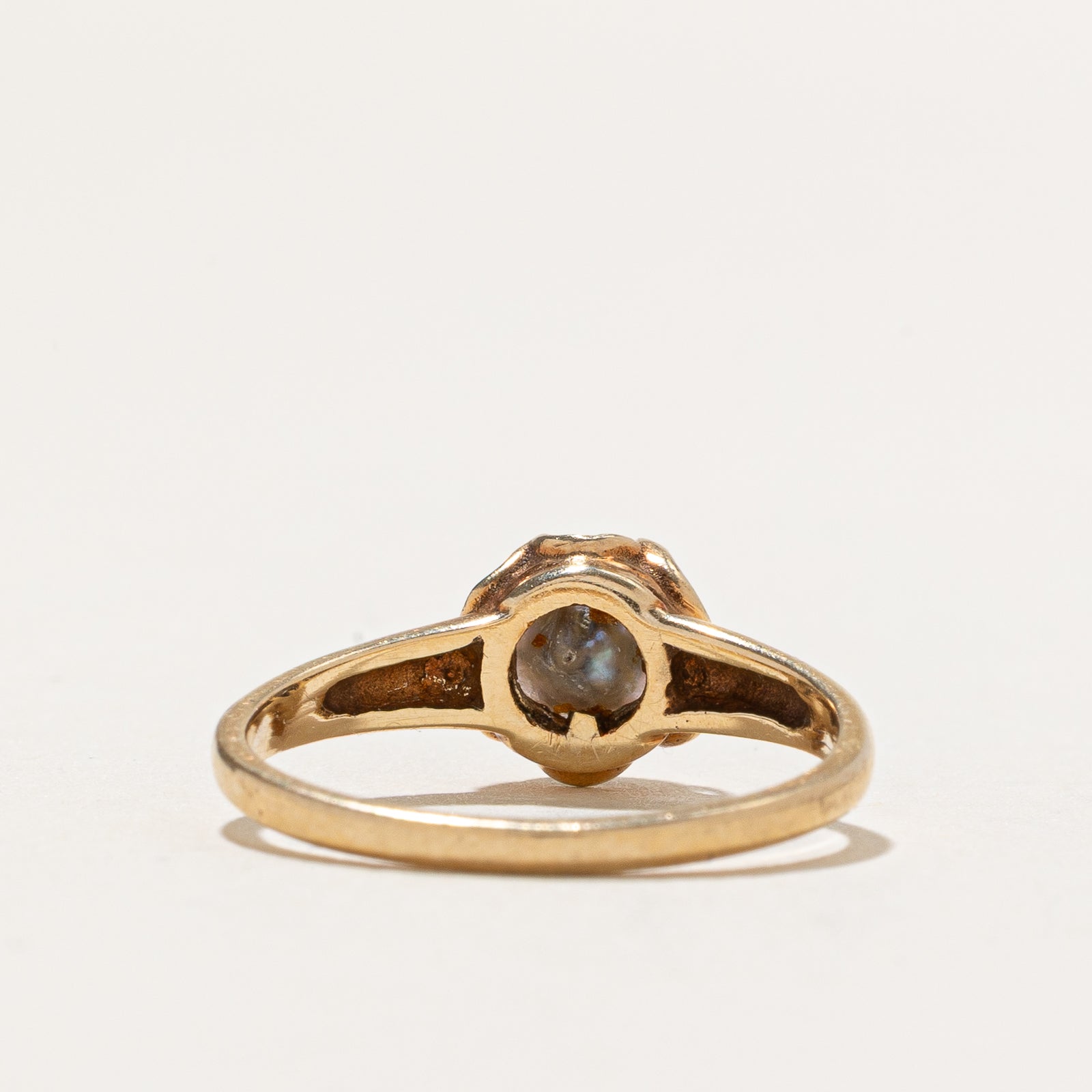 Solitaire Pearl Ring for Women - Belcher Set 6.75 Size | Elegant Wedding, Engagement, Anniversary Jewelry Gift