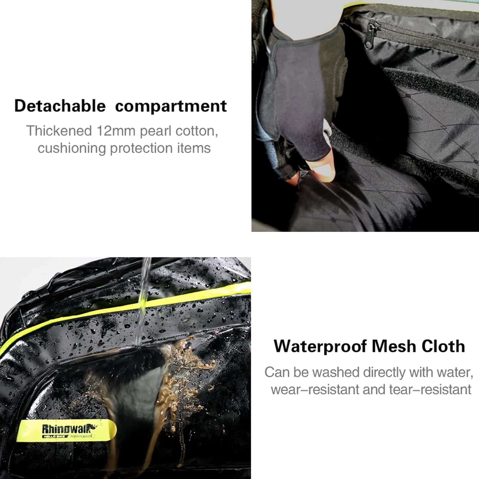 **Rhinowalk Bike Trunk Bag - Waterproof Bicycle Pannier & Saddle Bag for Cargo Rack, Shoulder Strap & Laptop Storage - Perfect for Commuting, Cycling & Outdoor Adventures**