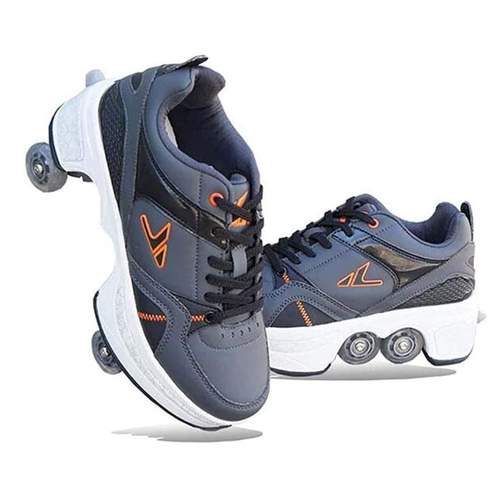 Women's Roller Skates with Retractable Wheels - Girls & Boys Inline Skates for Outdoor Parkour & Fun - Adjustable Quad Roller Shoes for Adults & Kids - Perfect for Rinks, Parks & Street Skating