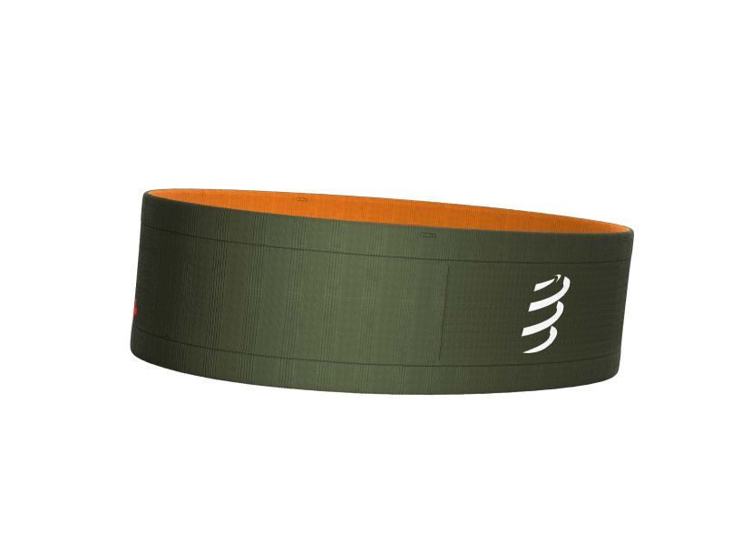 Compressport Unisex Running Belt - Lightweight & Adjustable Waist Pack for Phone, Keys & Essentials (RF Green/Dark Cheddar) | Perfect for Jogging, Hiking & Travel