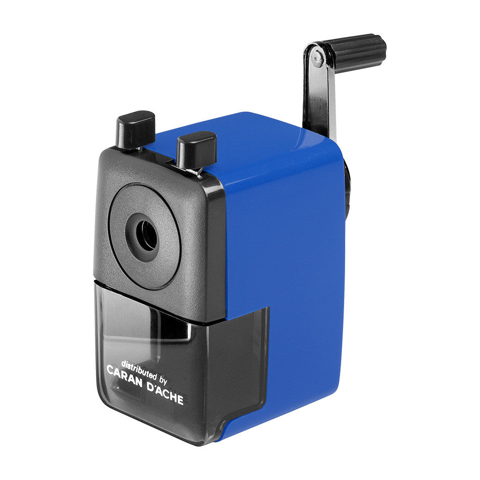 Premium Caran d'Ache Blue Desktop Pencil Sharpener - Perfect for Office, School & Art Studio Use