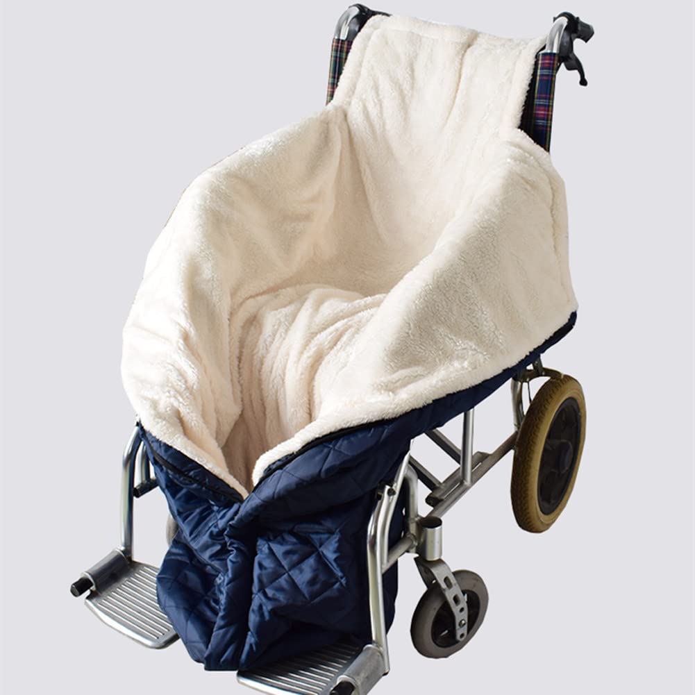 Waterproof Fleece-Lined Wheelchair Warmer Cover for Adults - Cozy & Warm Blue Blanket - Perfect for Cold Weather, Outdoor Use & Comfort at Home