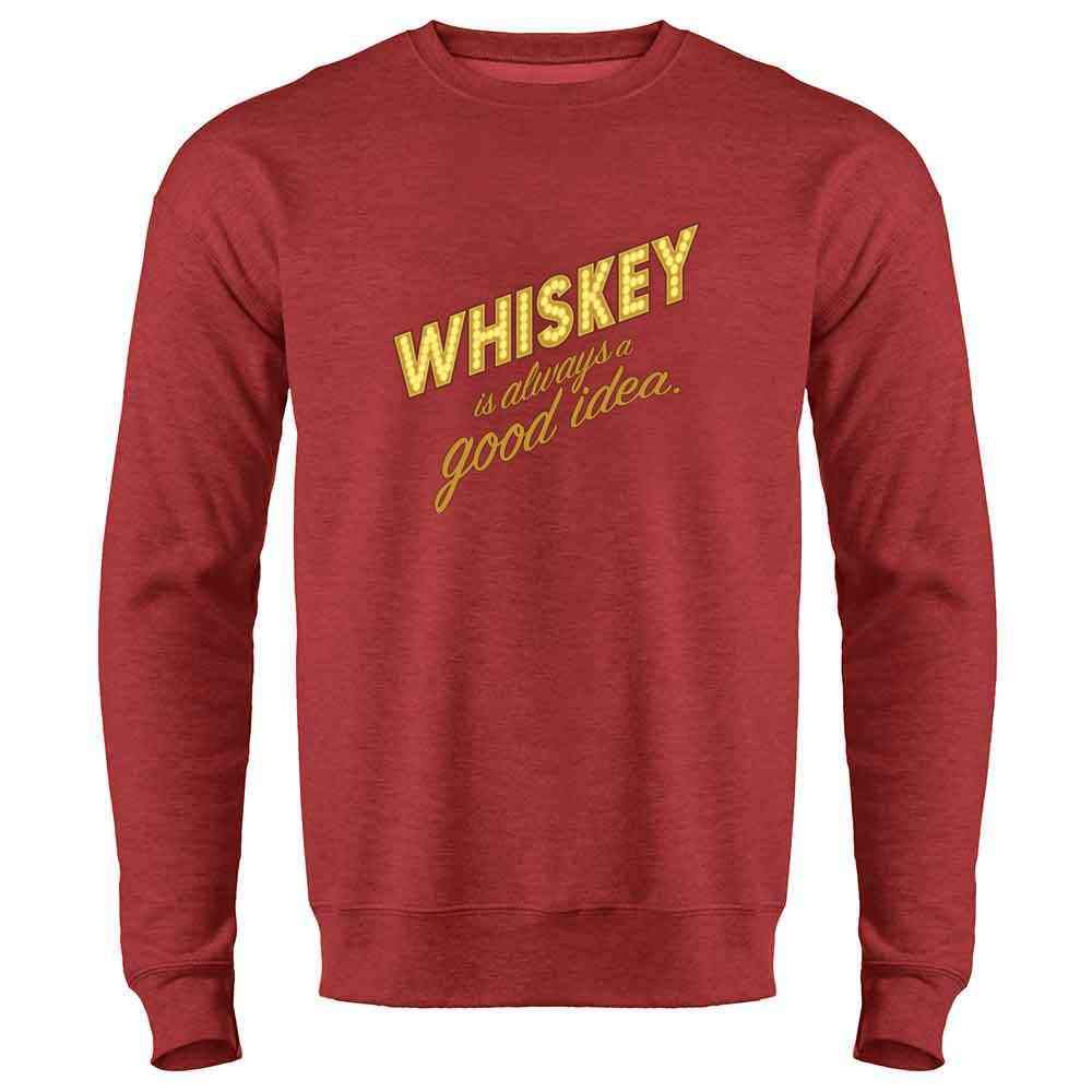 Funny Whiskey Drinking Sweatshirt for Men - Heather Red Cotton Pullover | Perfect for Bar Nights, Gifts & Whiskey Lovers