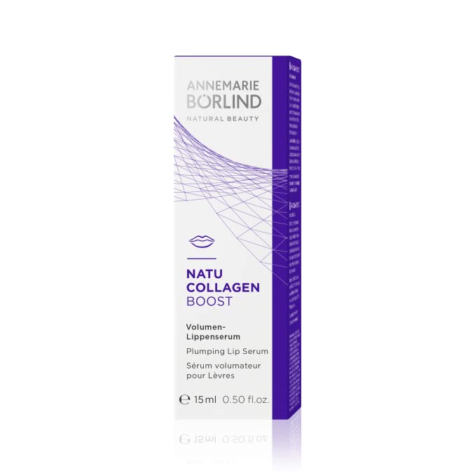 ANNEMARIE BÖRLIND NATU COLLAGEN BOOST Plumping Lip Serum - Vegan Lip Plumper with Botanical Collagen & Plant-Based Protein, 0.5oz - Hydrates & Rejuvenates Lips for Fuller Look | Perfect for Daily Use & Special Occasions