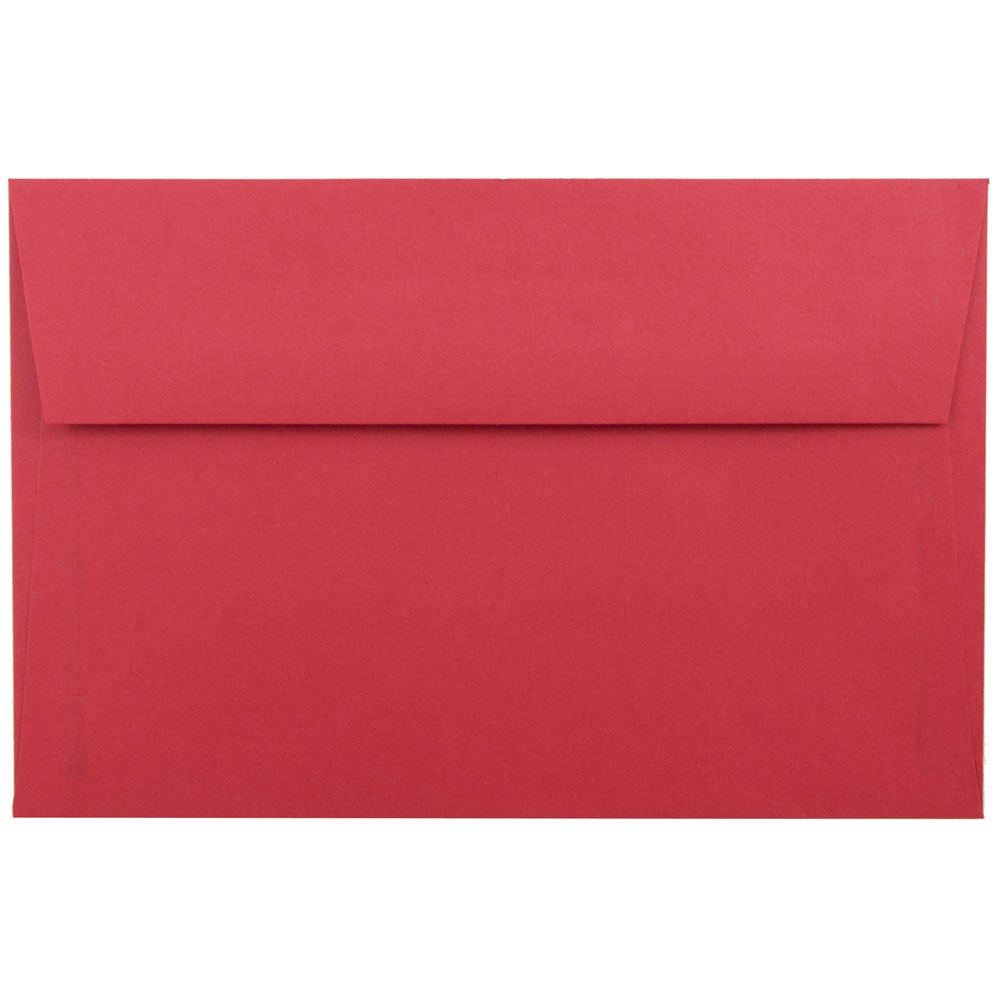 JAM PAPER A9 Colored Invitation Envelopes 5.75x8.75 Inches - 1000 Pack Recycled Red Envelopes for Wedding, Party & Business Stationery - Bulk Mailing & Greeting Card Supplies