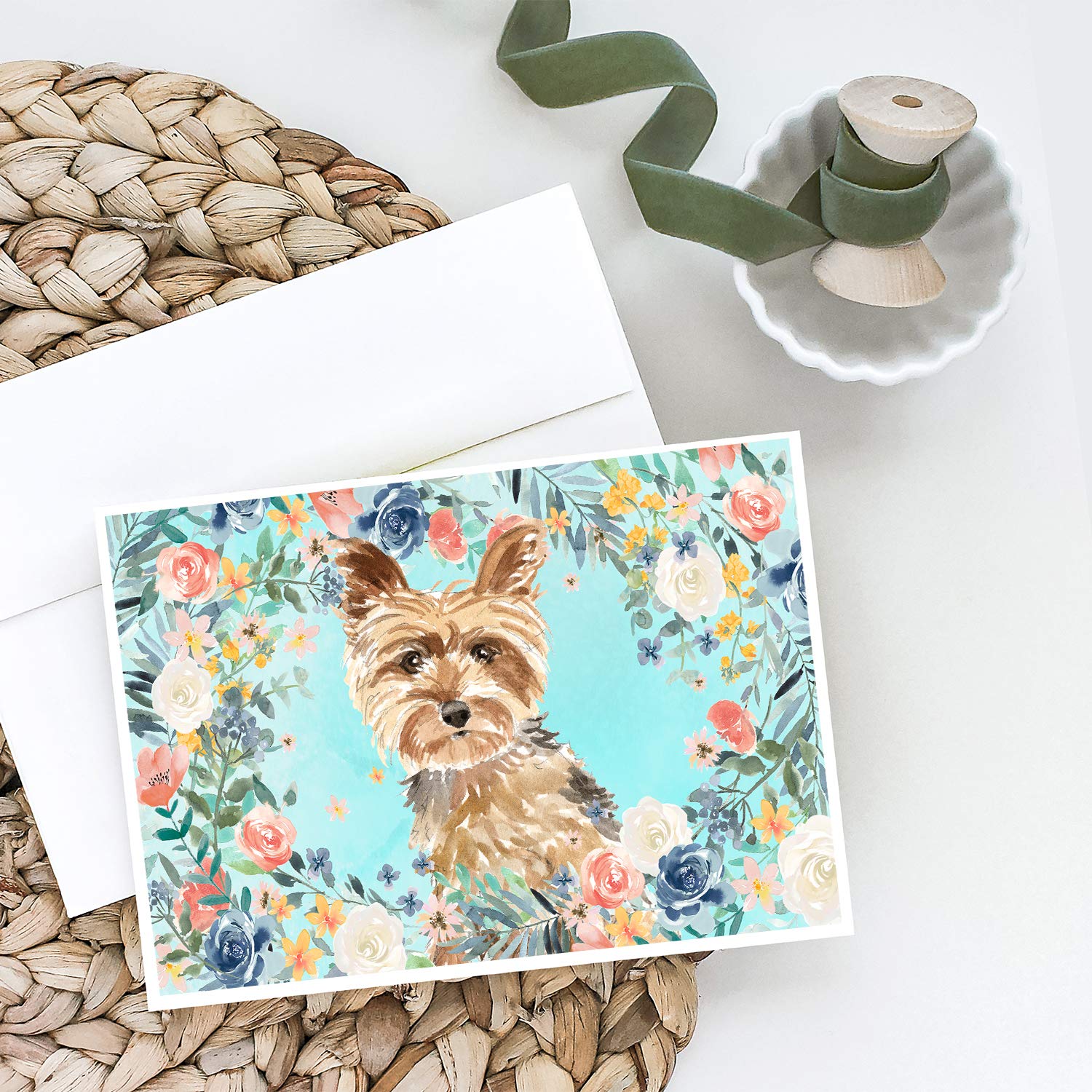 Yorkie Greeting Cards and Envelopes Set - Pack of 8 Blank A7 Note Cards (5x7 Inches) for Birthdays, Thank You Notes & Special Occasions | Whimsical Dog Lover Stationery