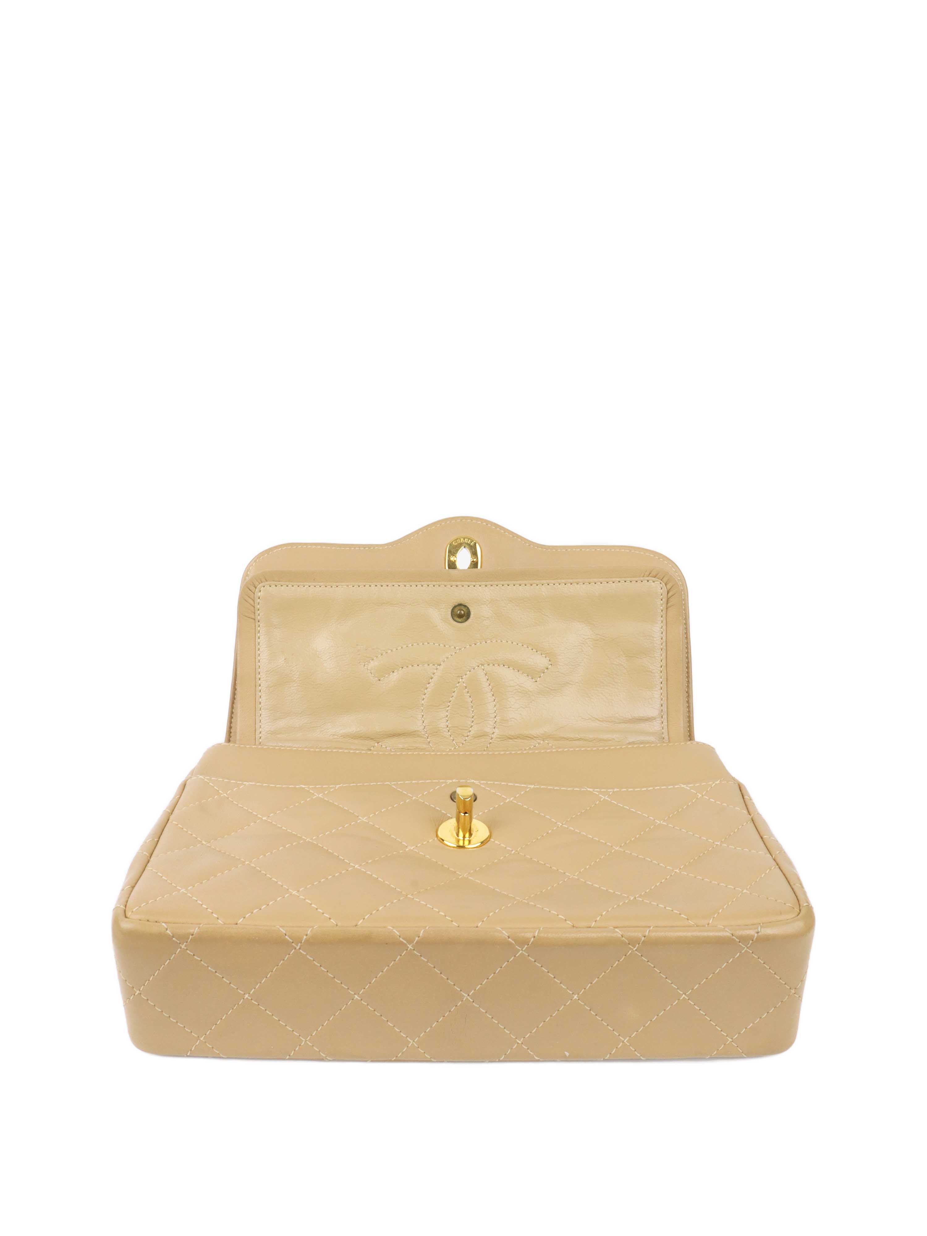Vintage Chanel Two-Tone Beige Flap Bag - Classic Luxury Handbag for Women | Perfect for Evening Events, Date Nights & Special Occasions
