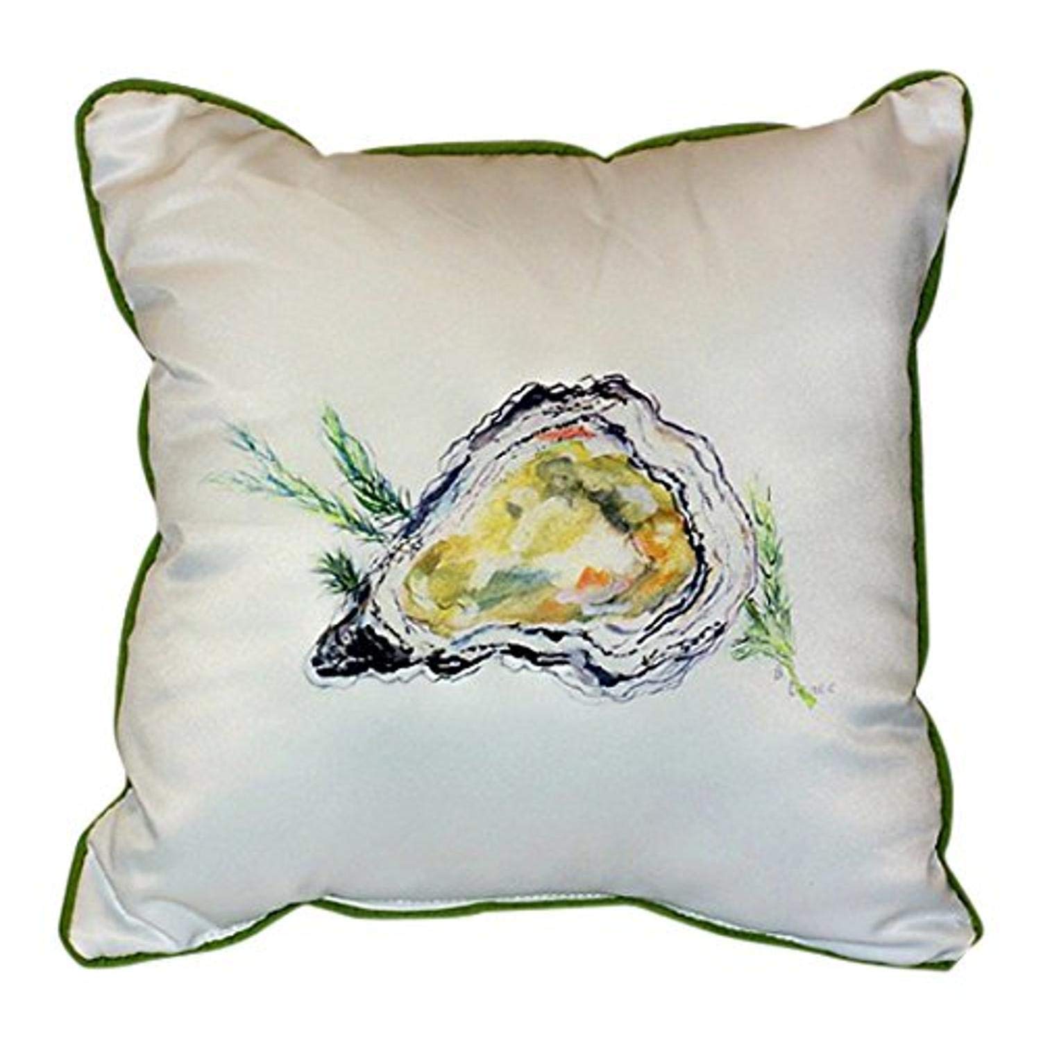 Betsy Drake 18x18 Inch Oyster Pillow - Soft Decorative Throw Pillow for Living Room, Bedroom, Sofa & Couch - Perfect Home Decor Accent for Coastal & Nautical Themes