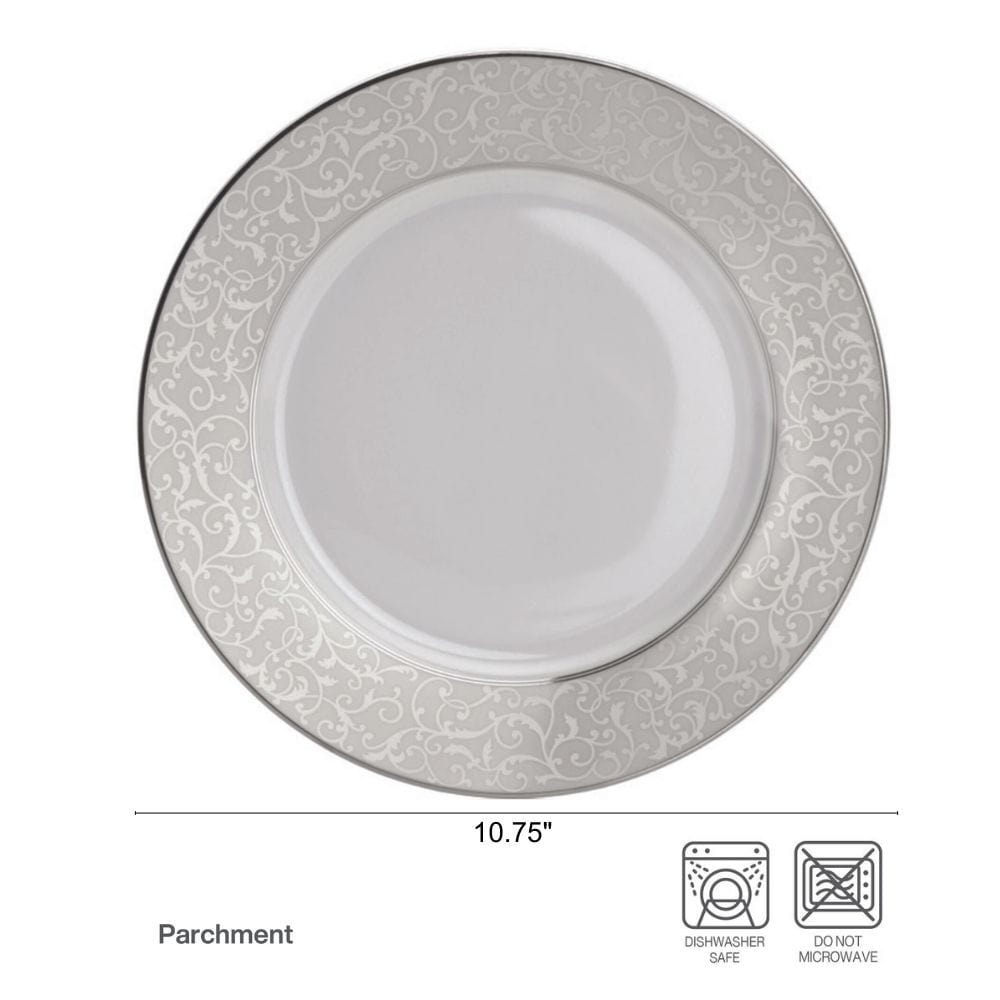 Elegant Parchment Dinner Plates Set of 4 - Premium Porcelain Tableware for Fine Dining, Dinner Parties & Home Decor