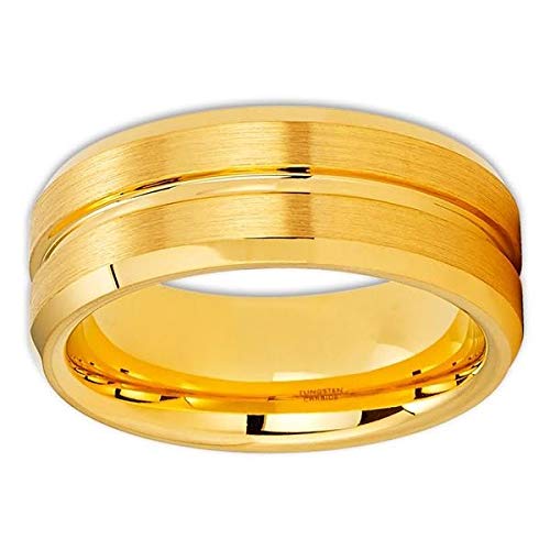 18K Gold Tungsten Ring for Men & Women - Anniversary Gift