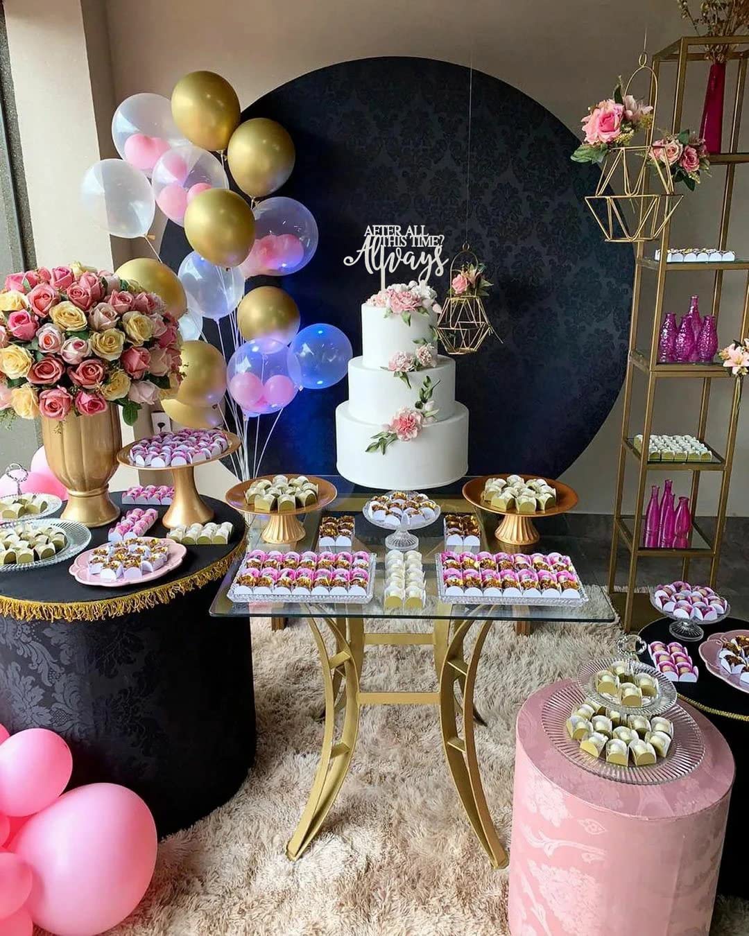 Always Wedding Cake Topper - Elegant After All This Time Cake Decor for Wedding, Anniversary, Bridal Shower & Birthday Celebrations | Perfect for Romantic Couples' Cakes and Special Occasions