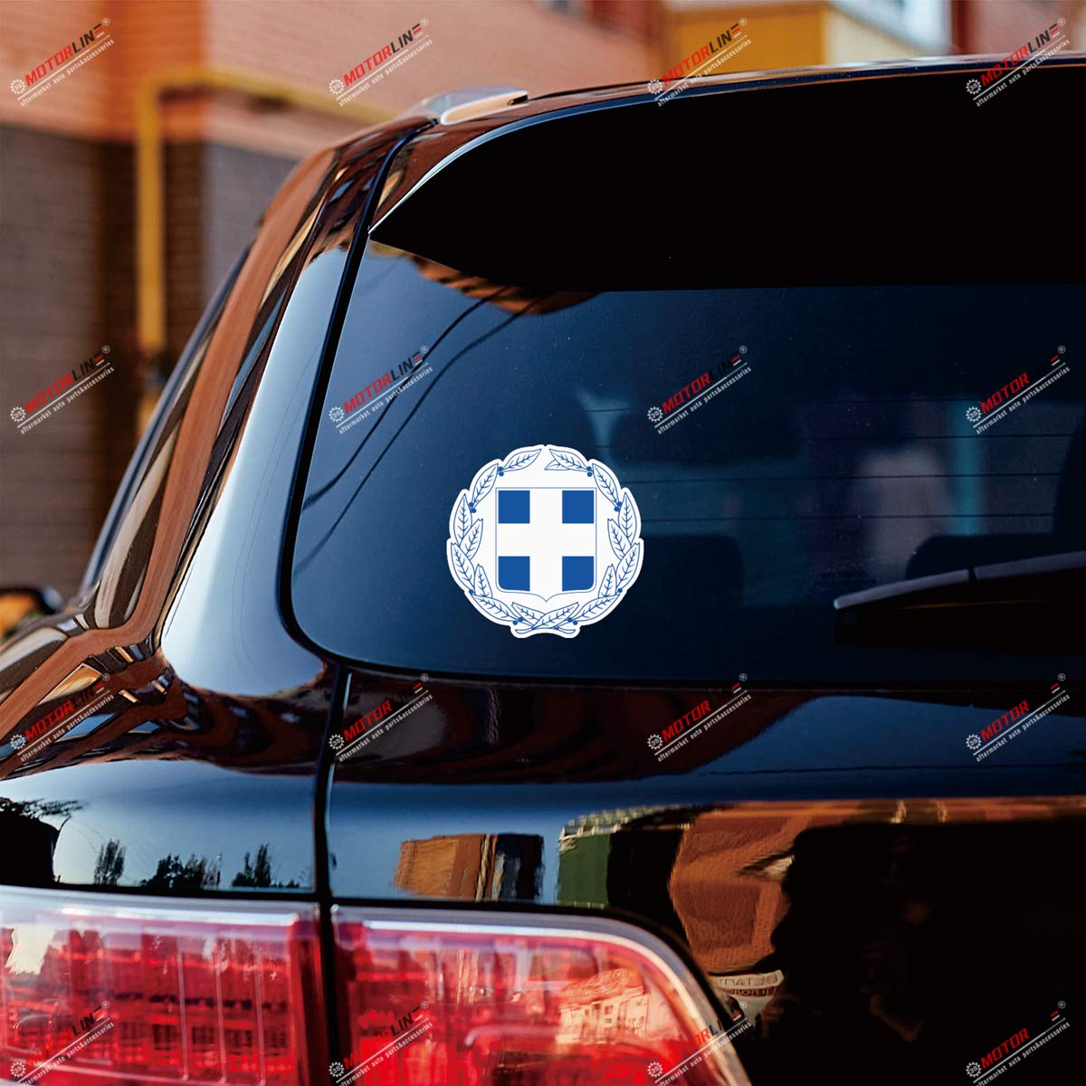 Greek Coat of Arms Vinyl Decal Sticker - 2 Pack Reflective, 4 Inches - Waterproof Car, Boat, Laptop, Cup Stickers - Perfect for Vehicles, Electronics & Drinkware Decoration